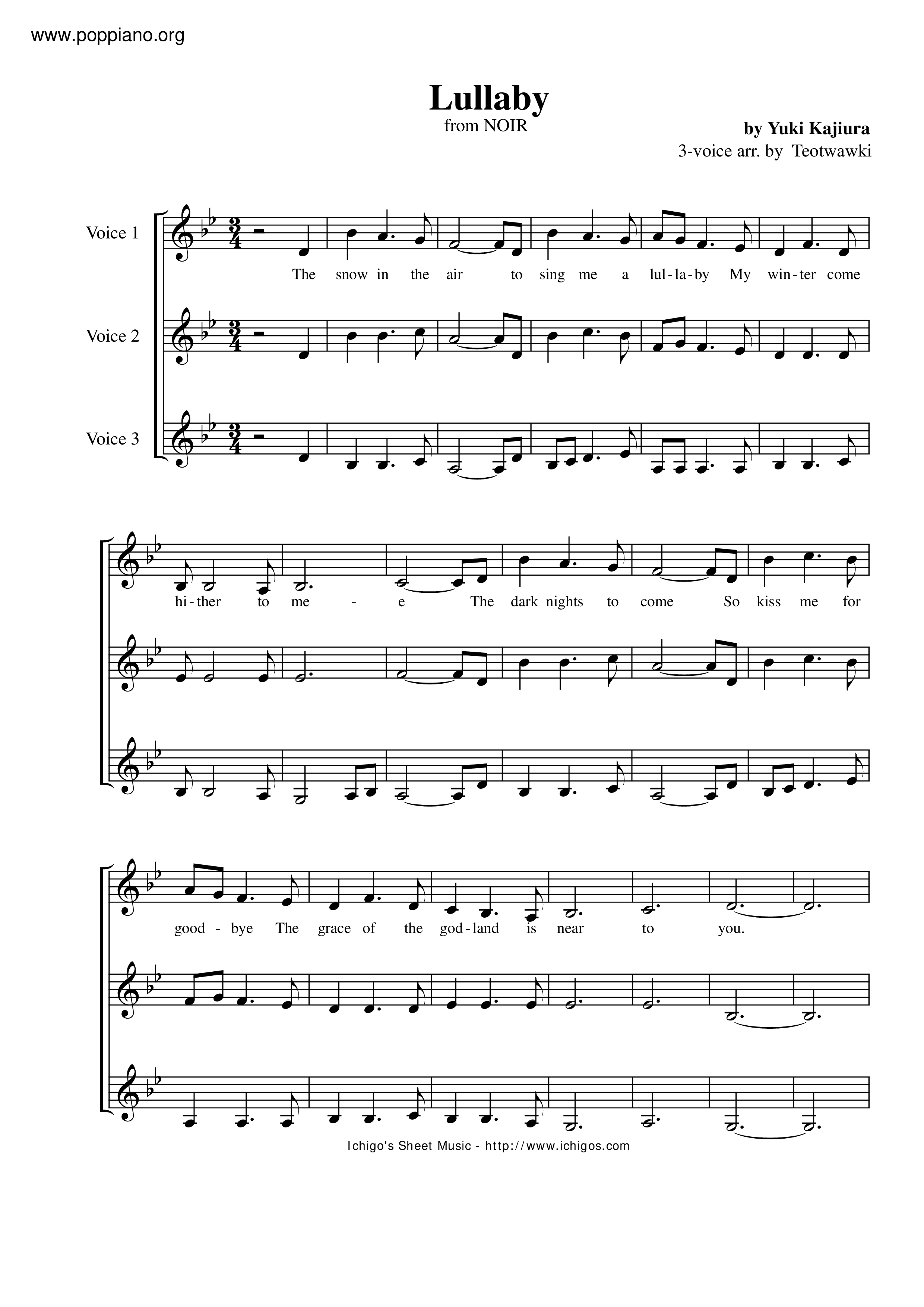 Lullaby Score