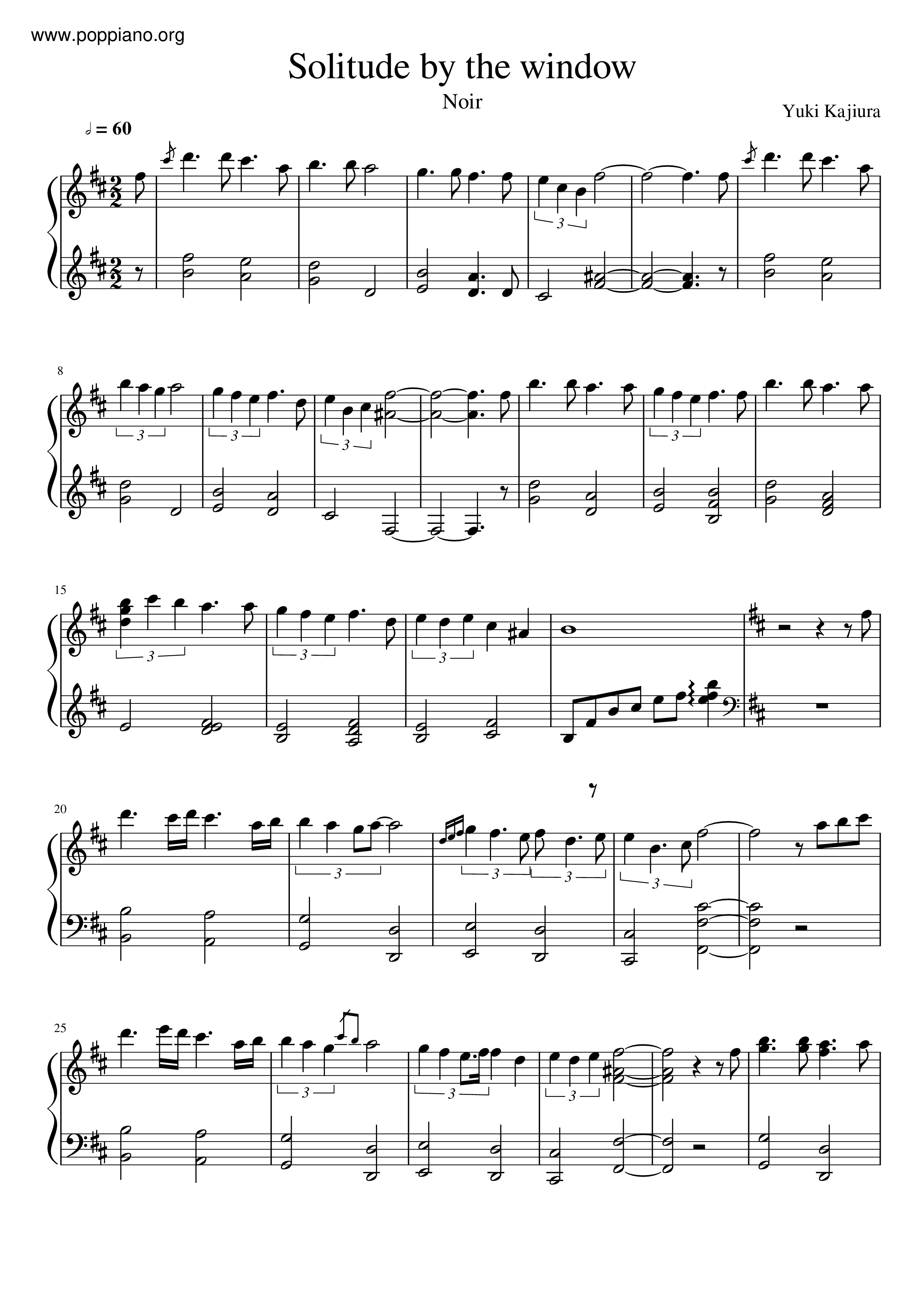 Solitude By The Window Score