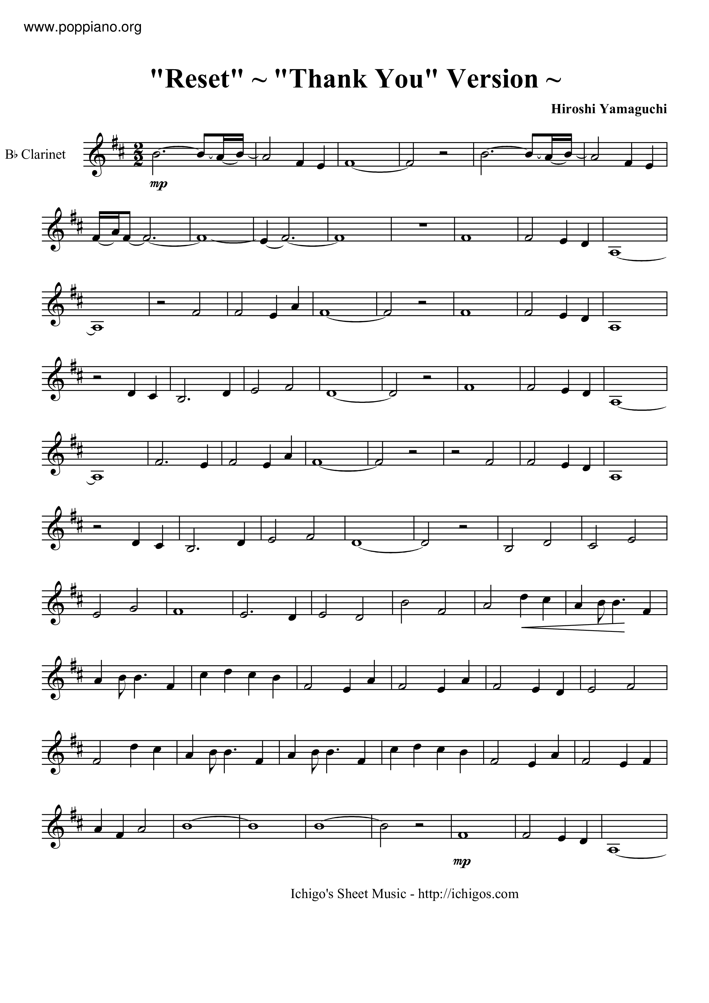 ☆ ?kami-Reset - Thank You Version Sheet Music pdf, - Free Score