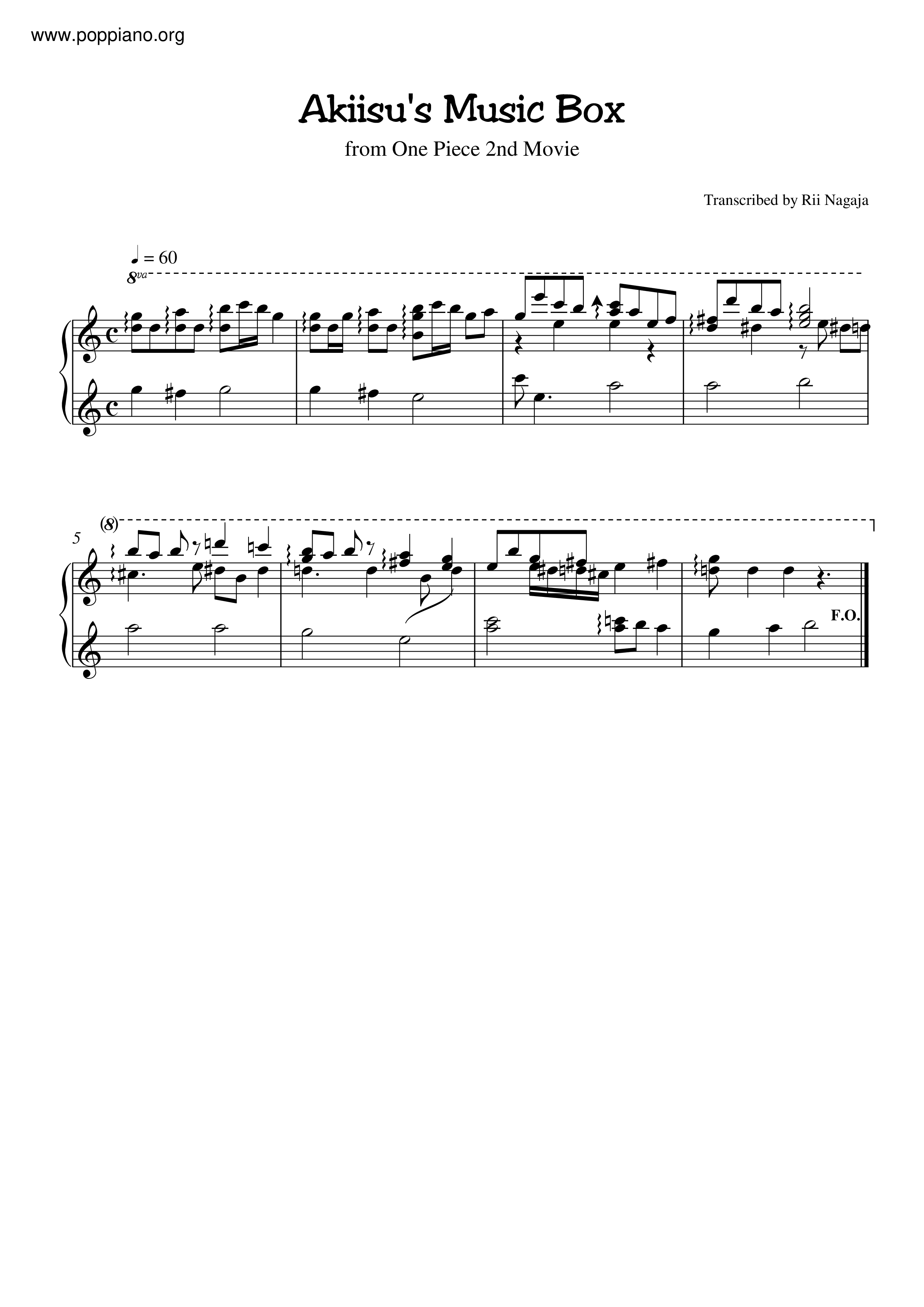 Akiisu's Music Boxピアノ譜