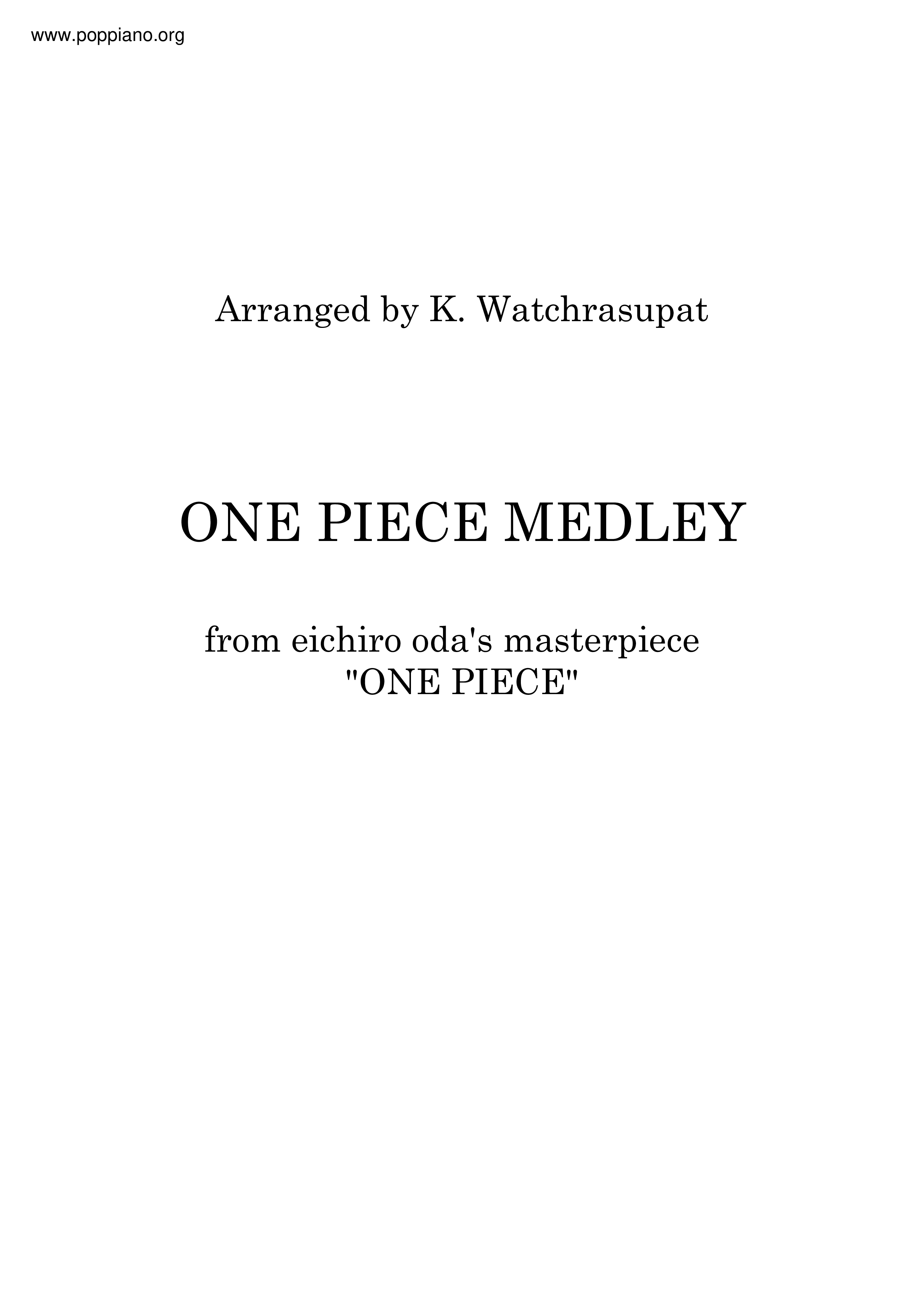 One Piece Medley琴谱