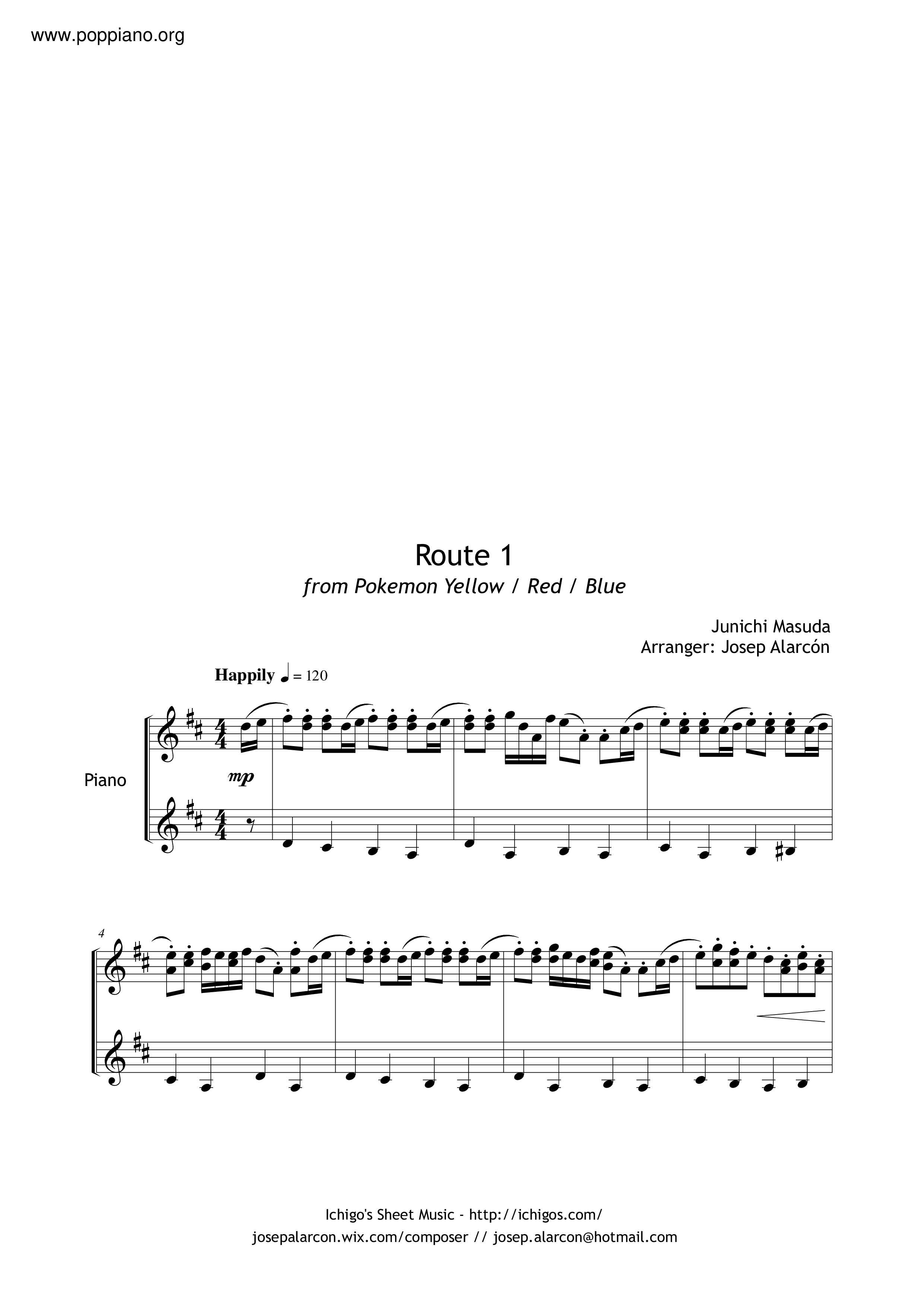 Route 1ピアノ譜