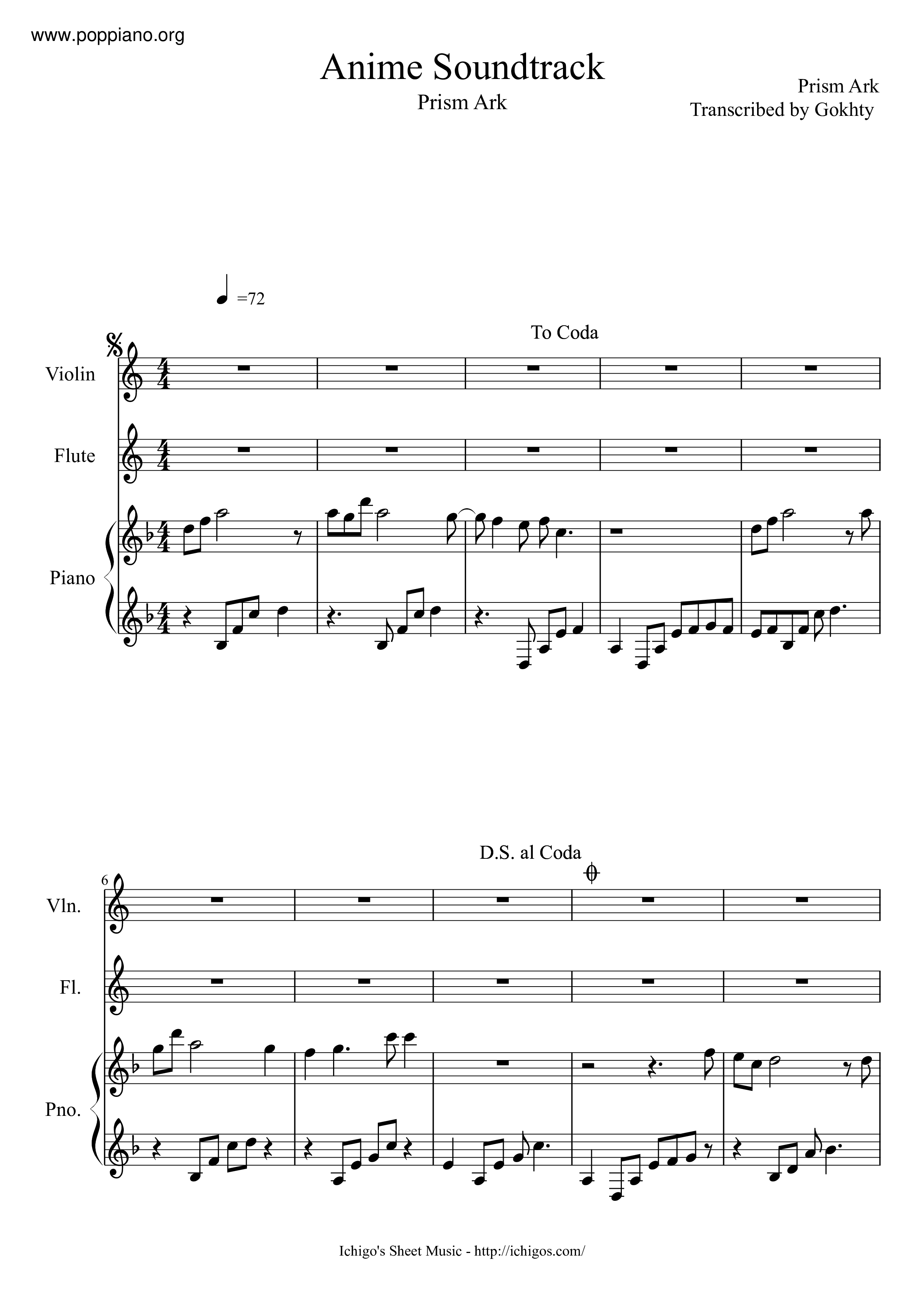 Anime Soundtrack Score