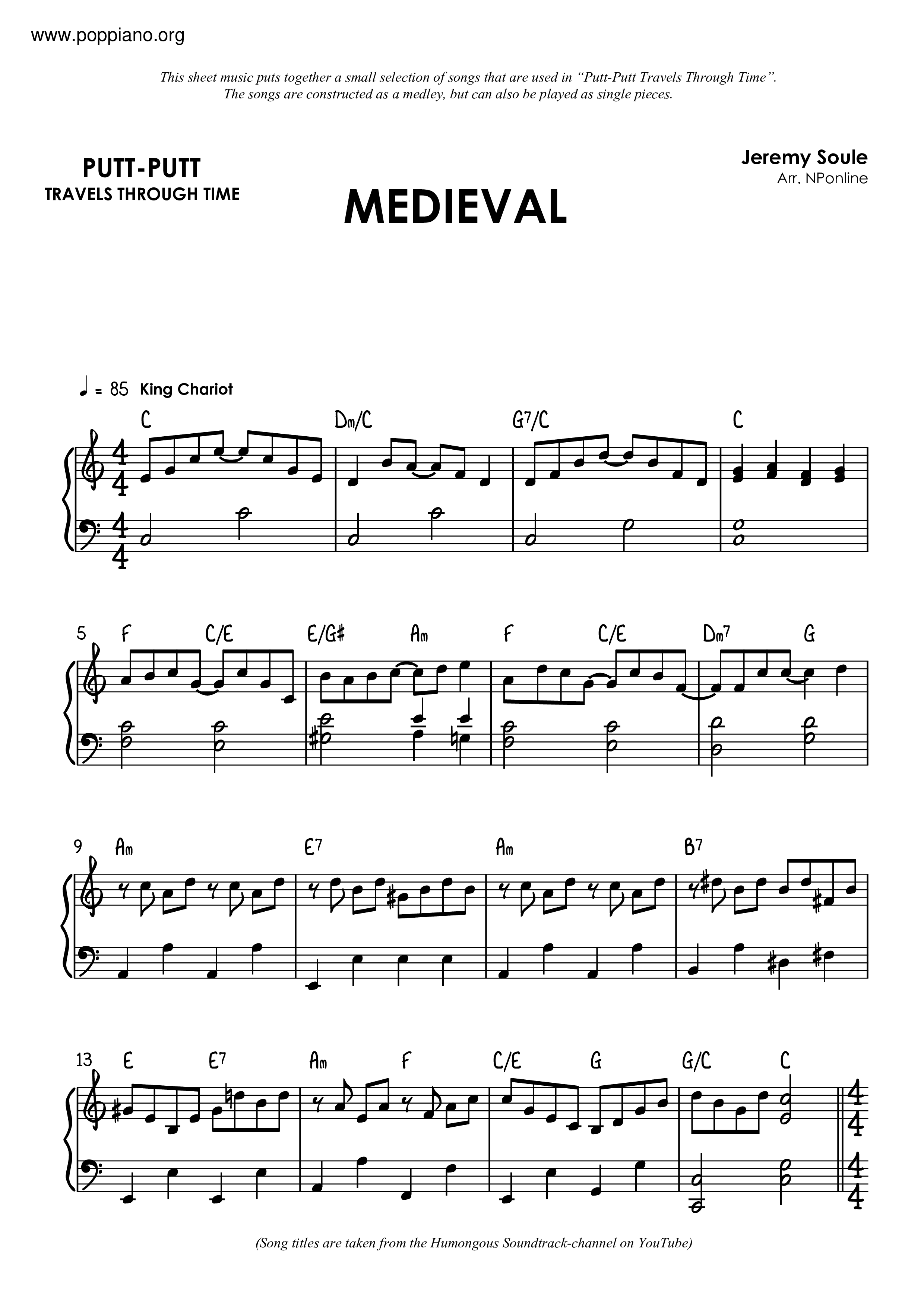 Medievalピアノ譜