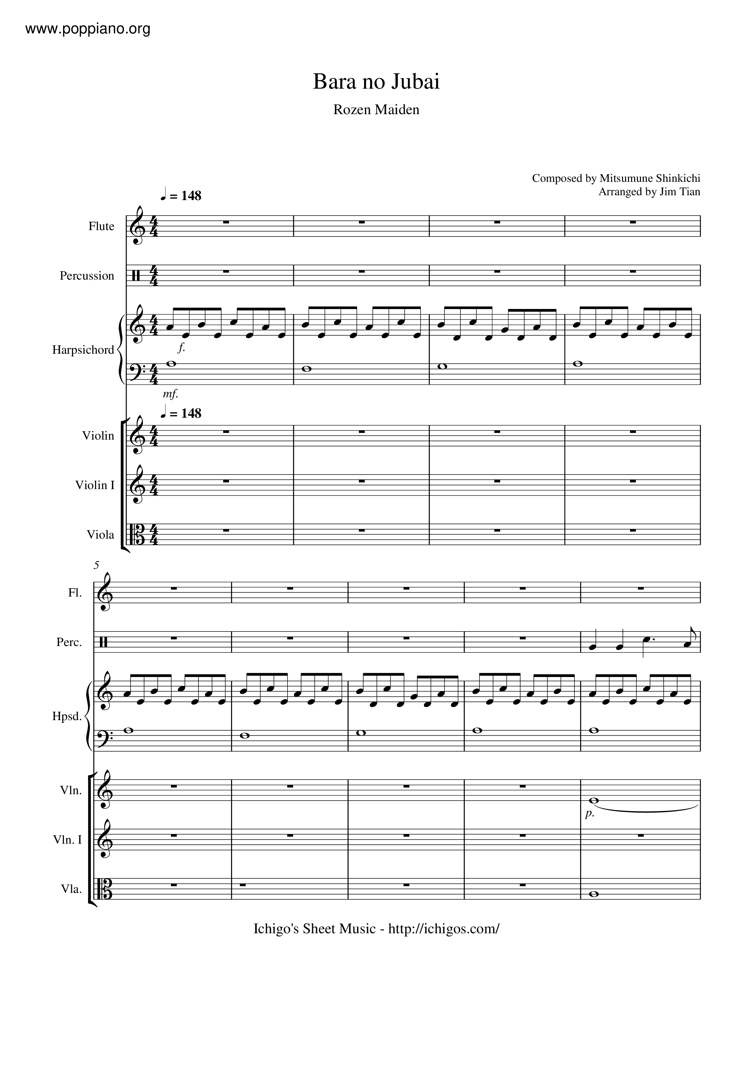 Bara No Jubai Score