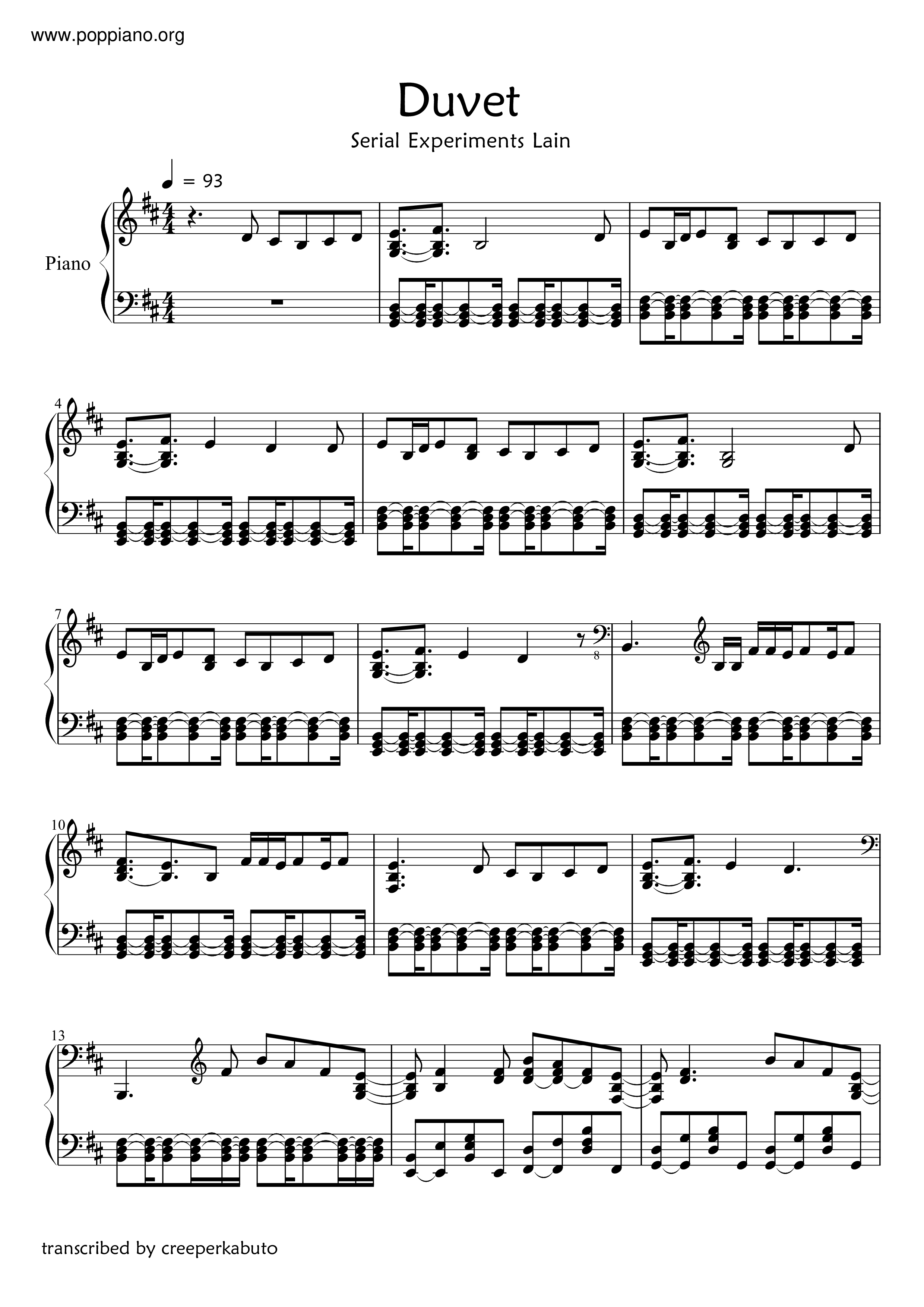 Duvet Score