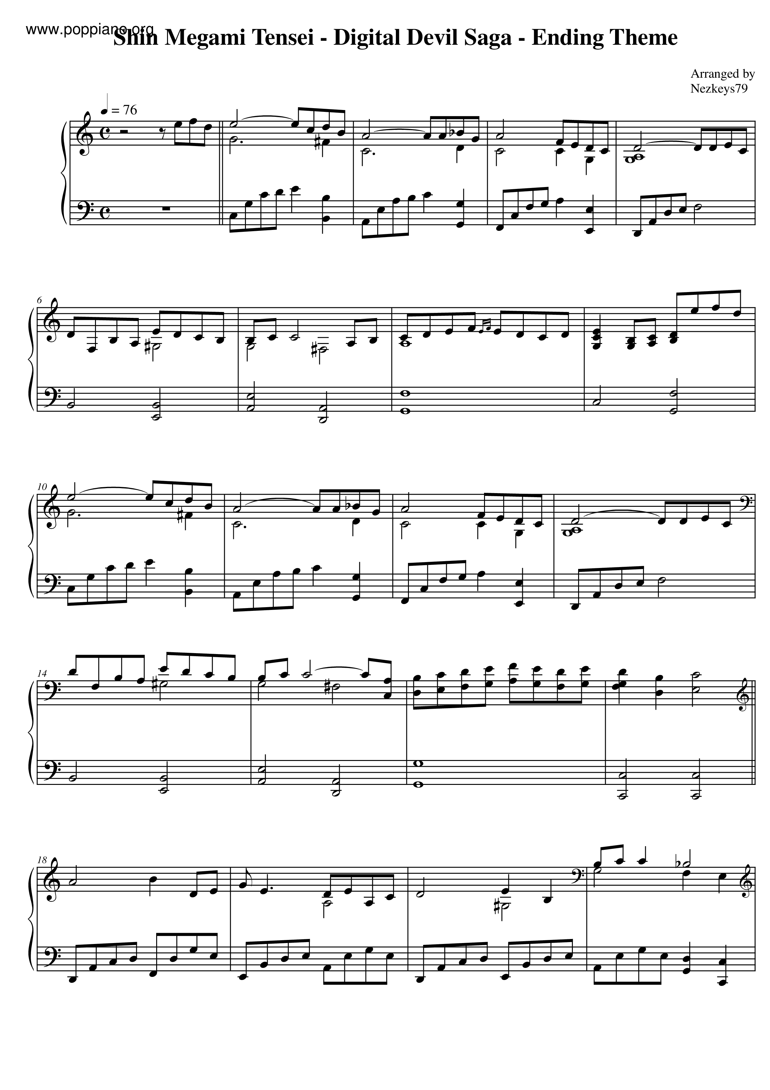 Ending Theme Score