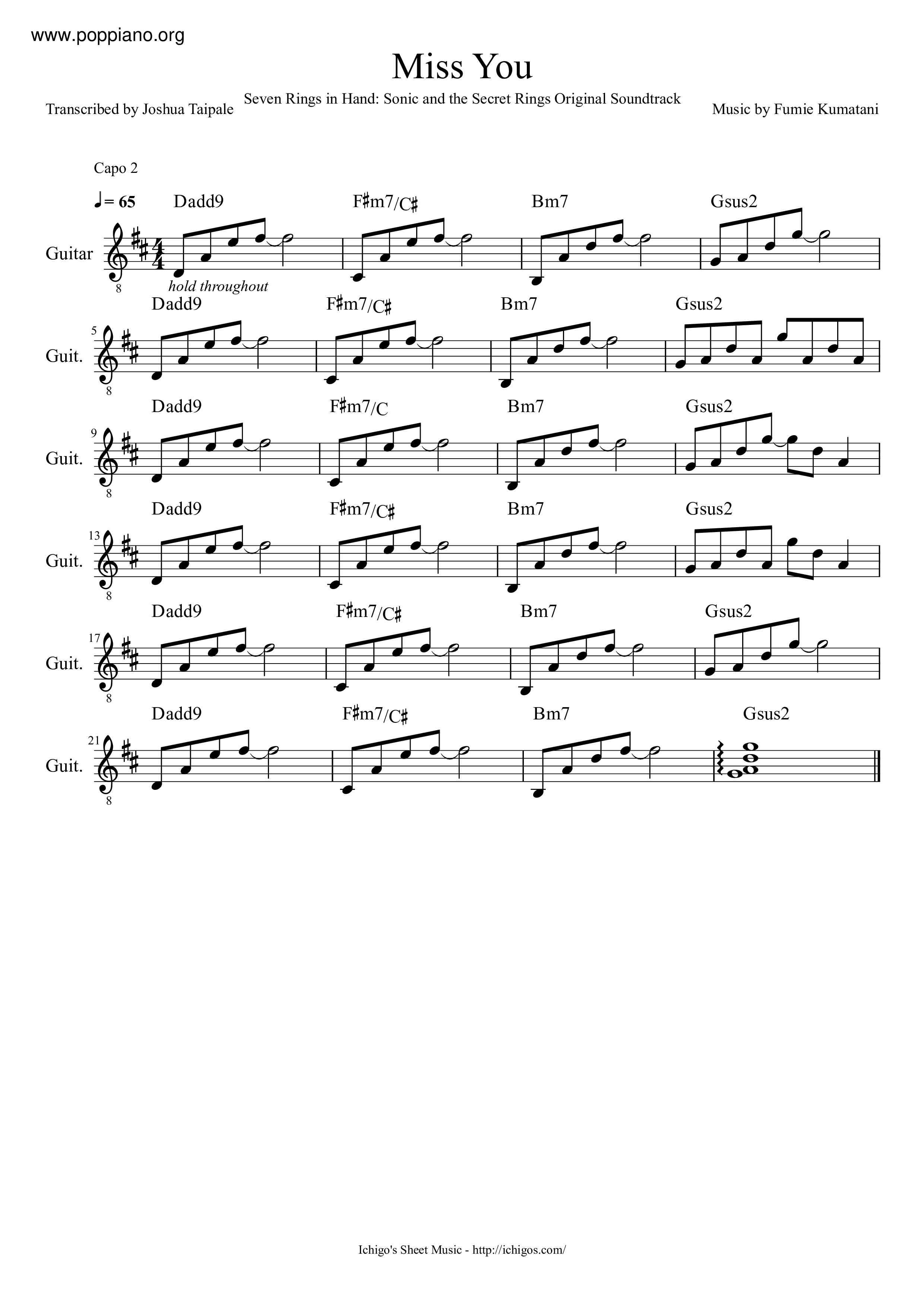 Miss You Score