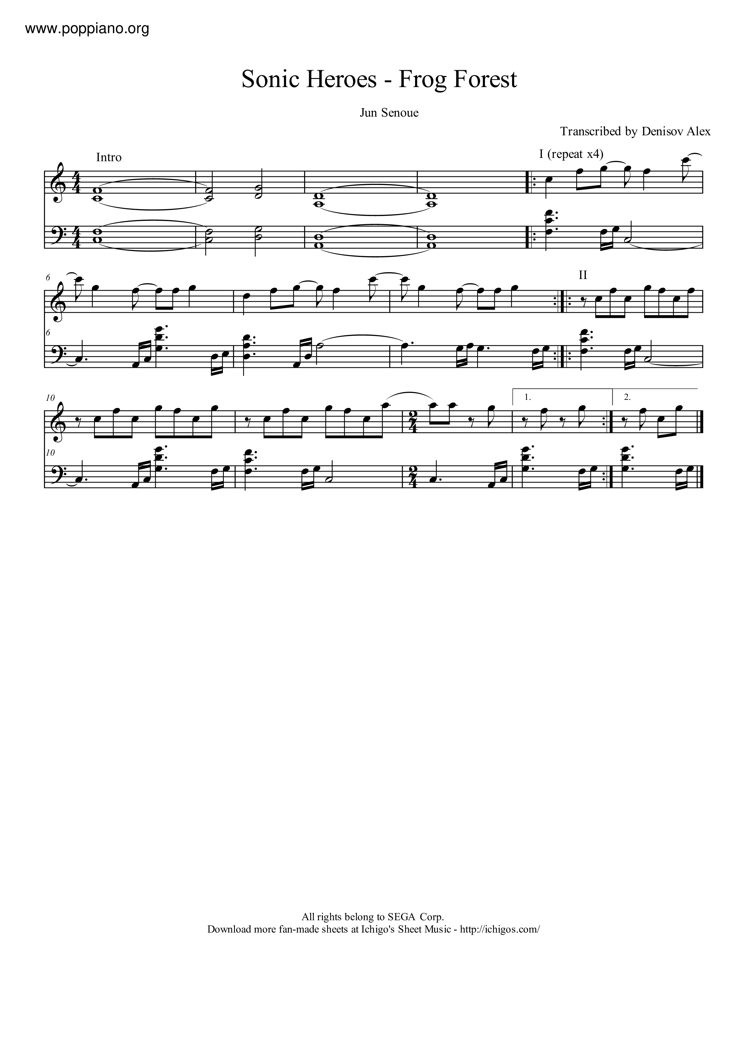 Frog Forest Score