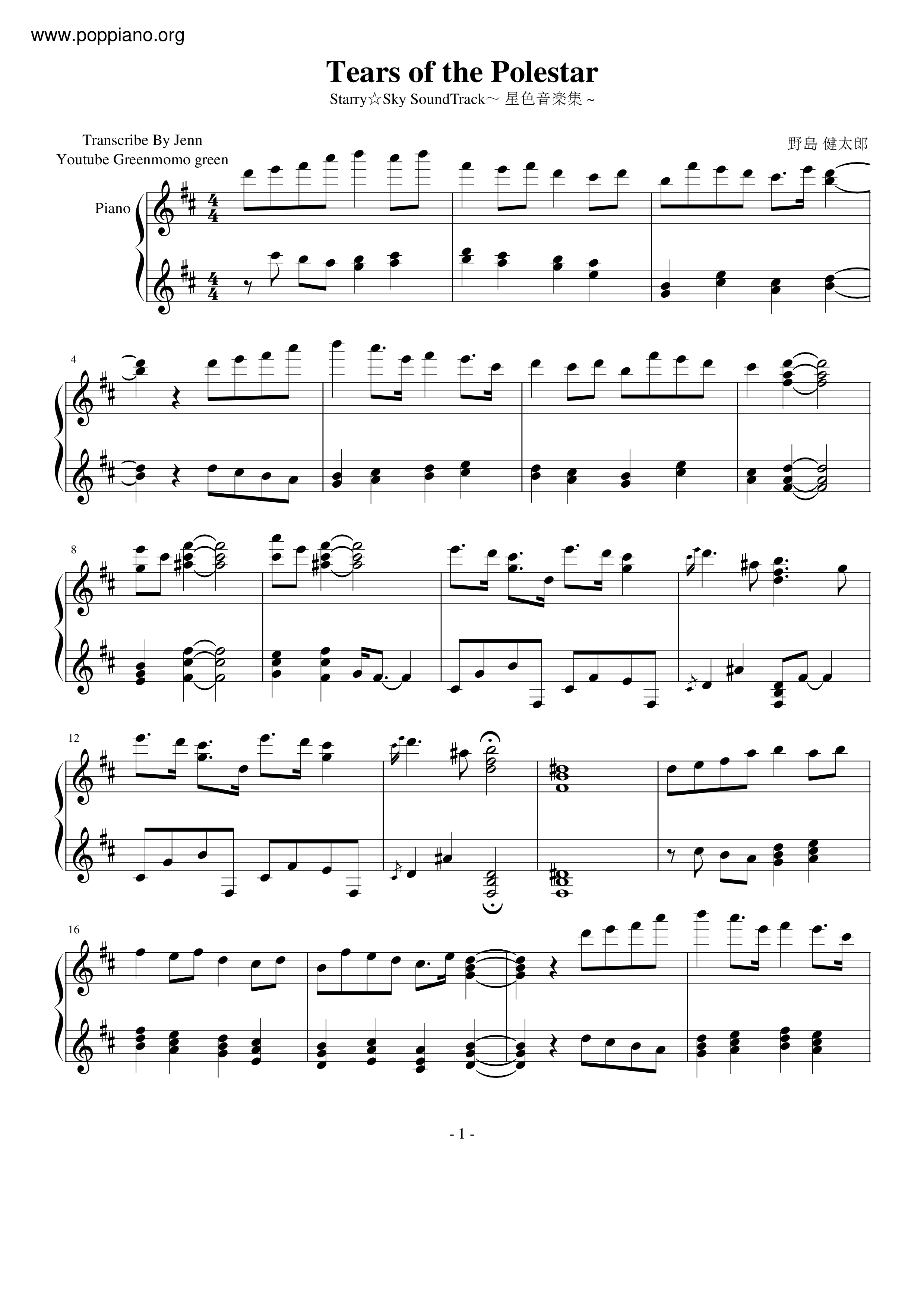 Tears Of The Polestar Score