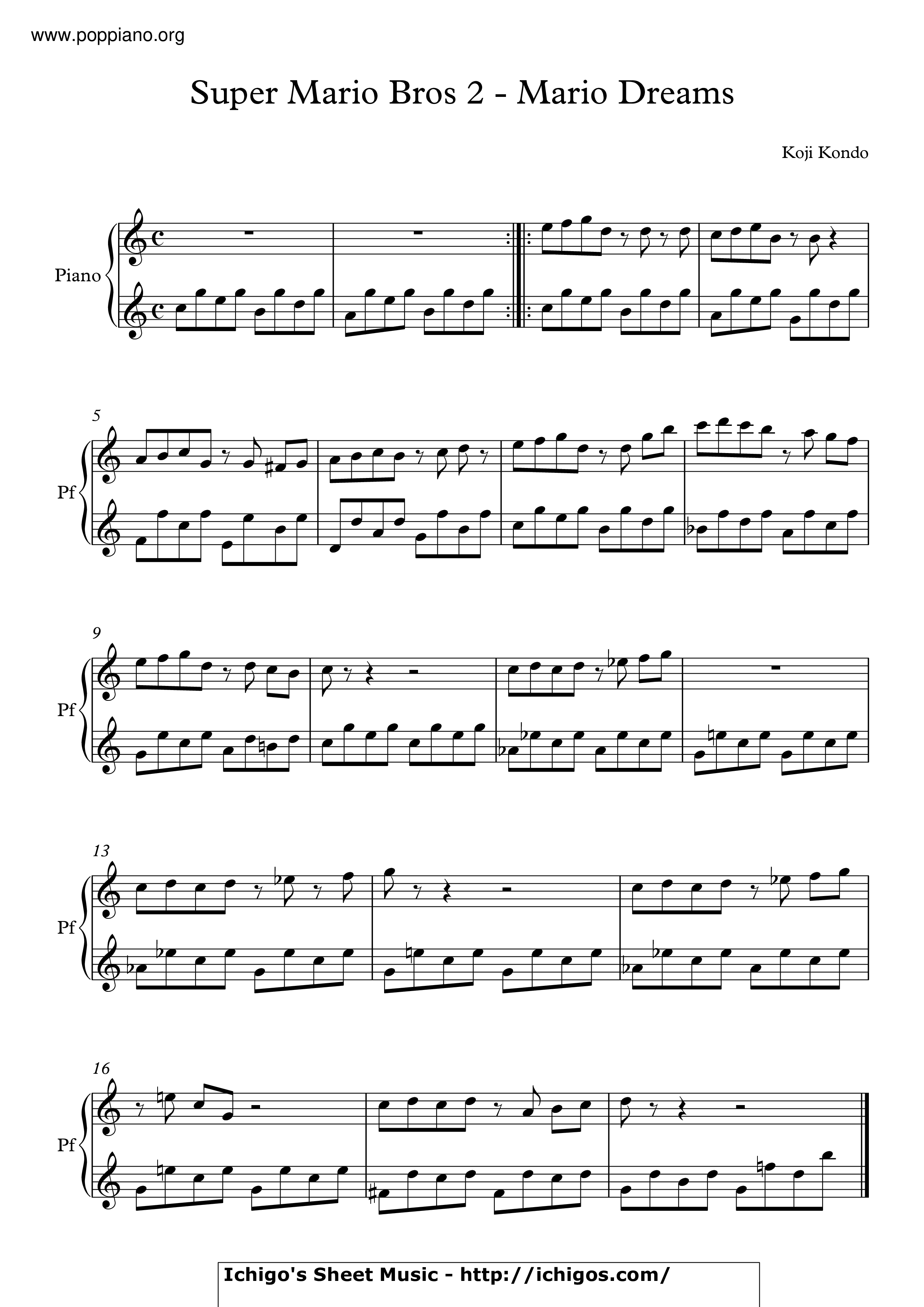 Mario Dreams Score