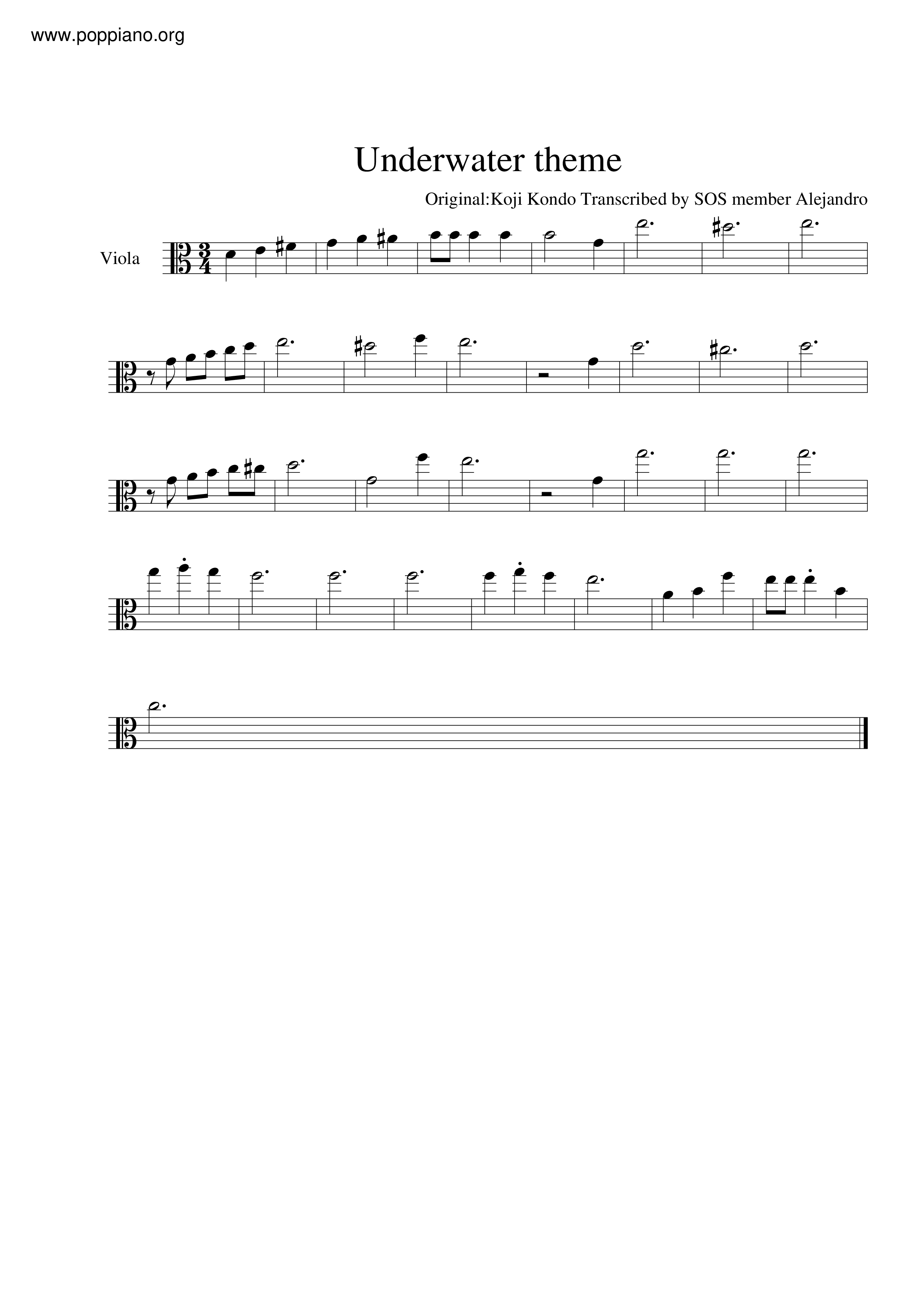 Under Water Theme Score