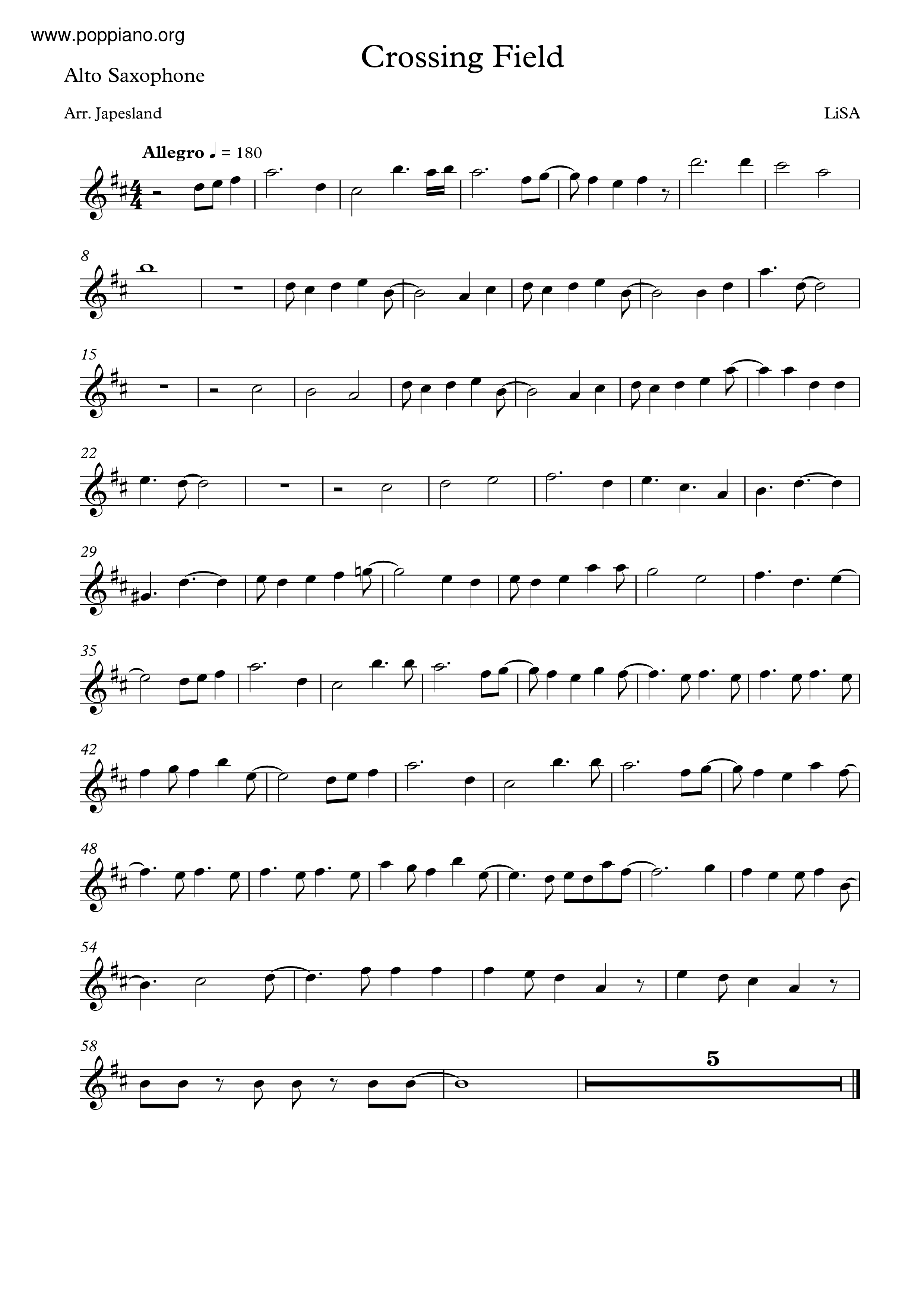 刀劍神域 - Crossing Field Score