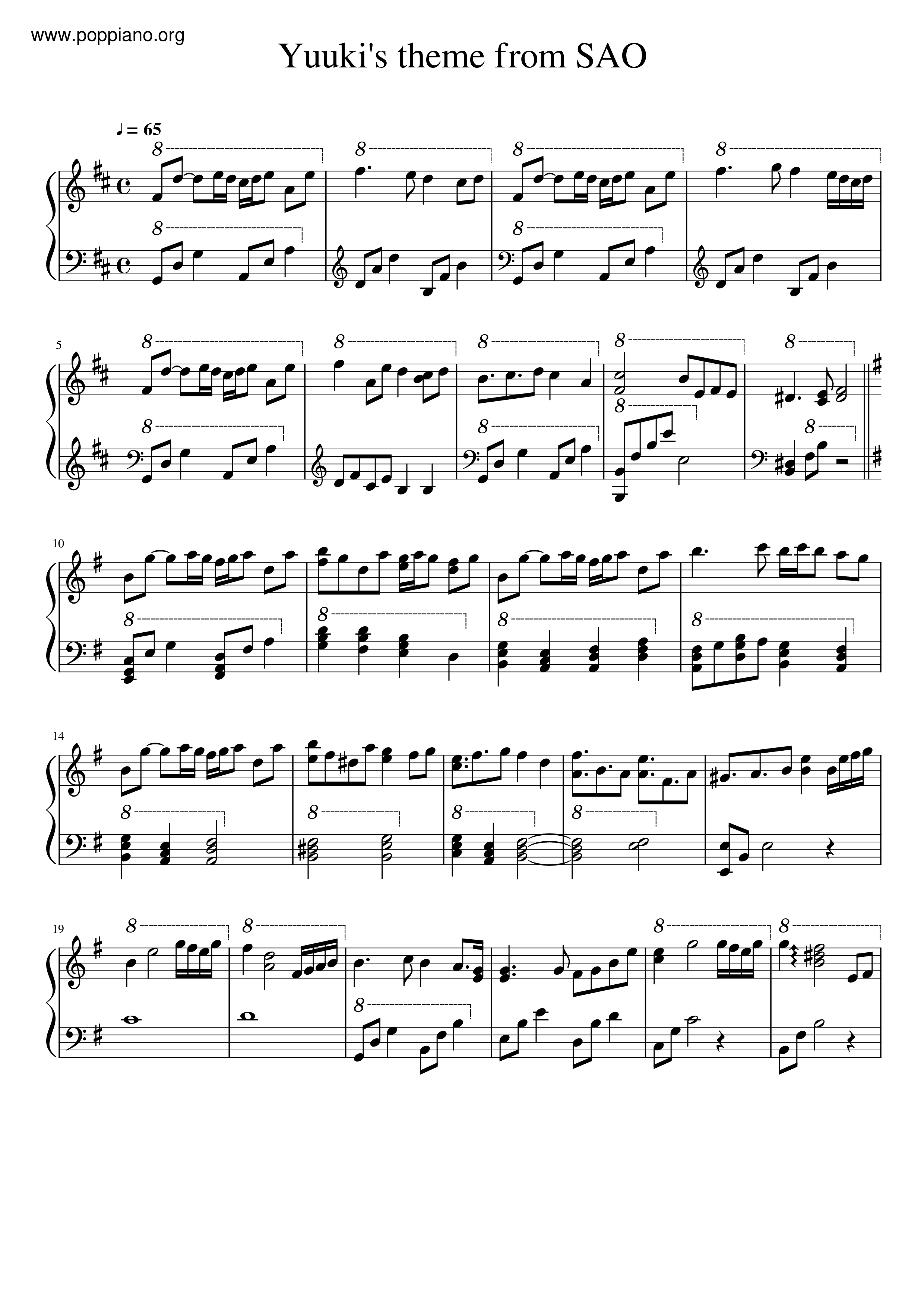 Yuuki's Theme Score