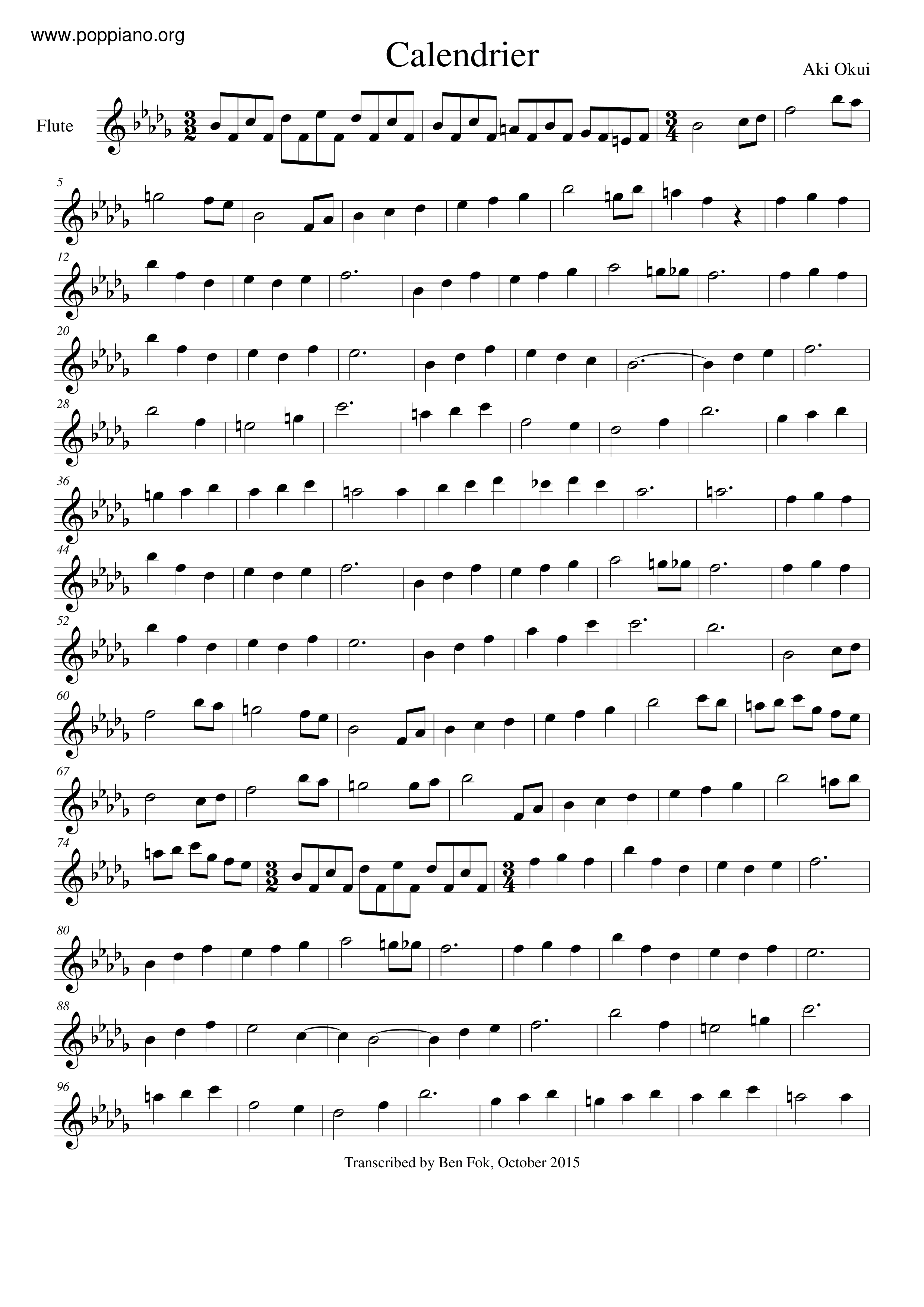 Calendrier Score