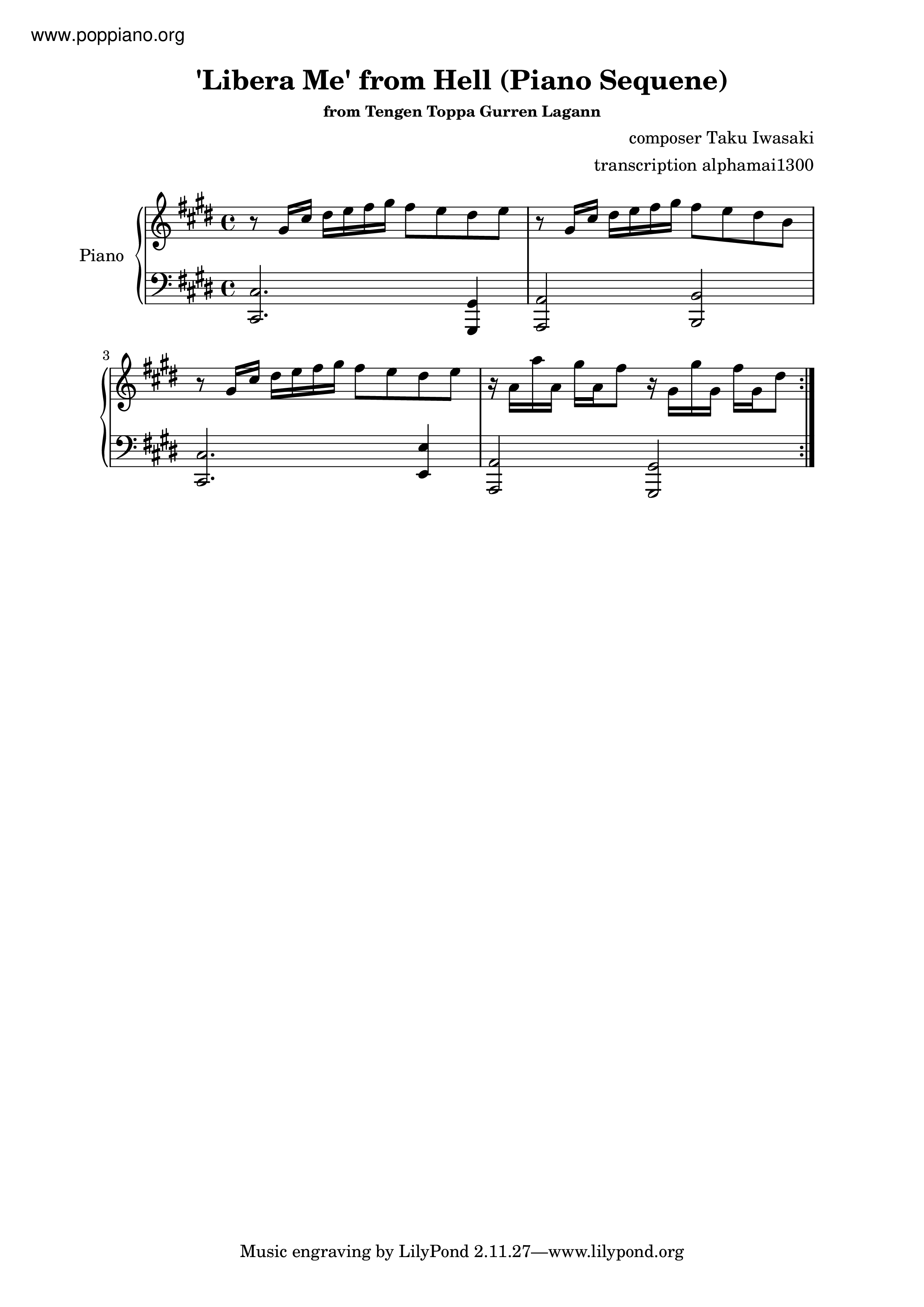 Libera Me From Hell Piano Sequence Score
