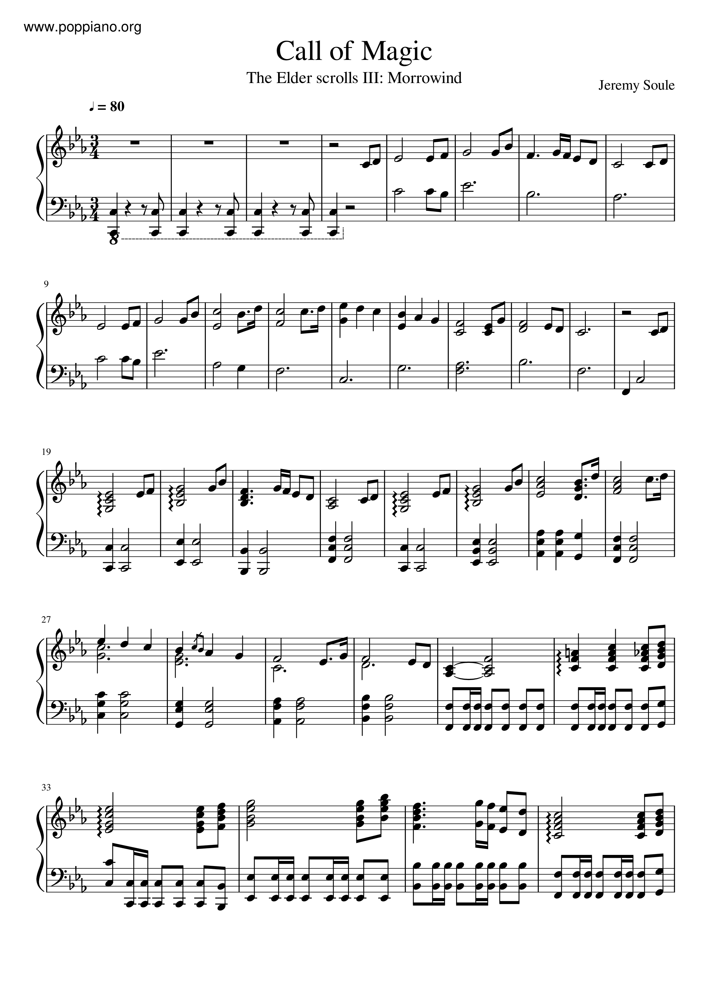 Call Of Magic Score