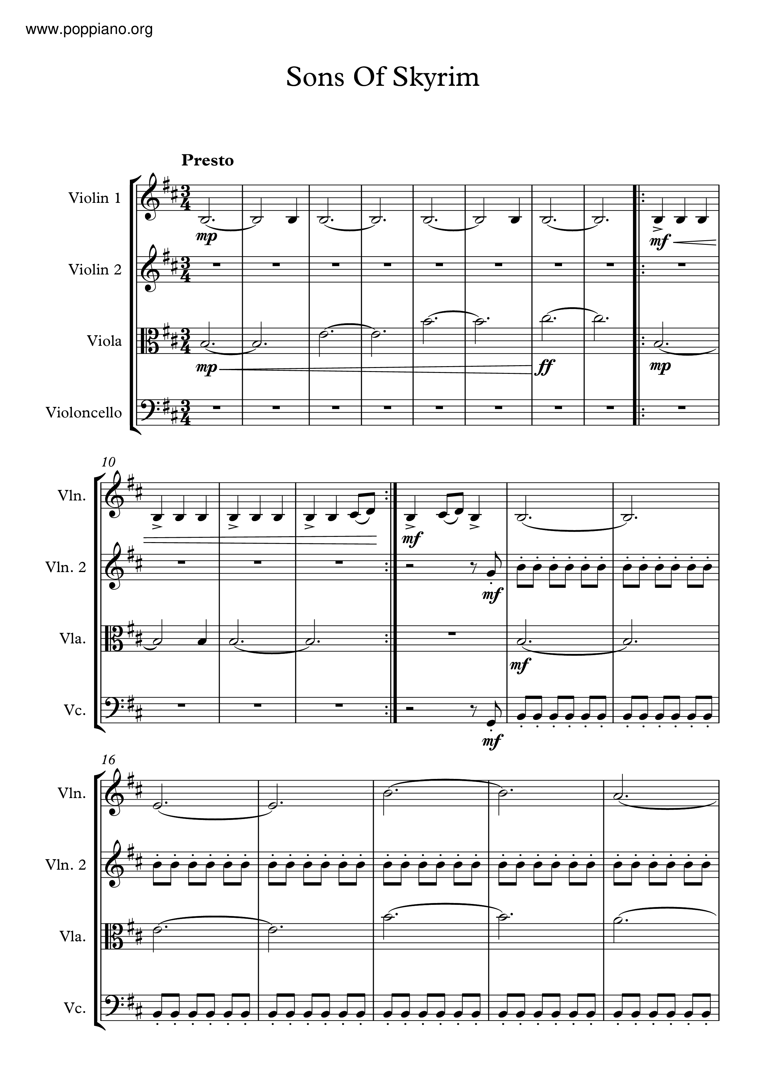 Sons Of Skyrim Score