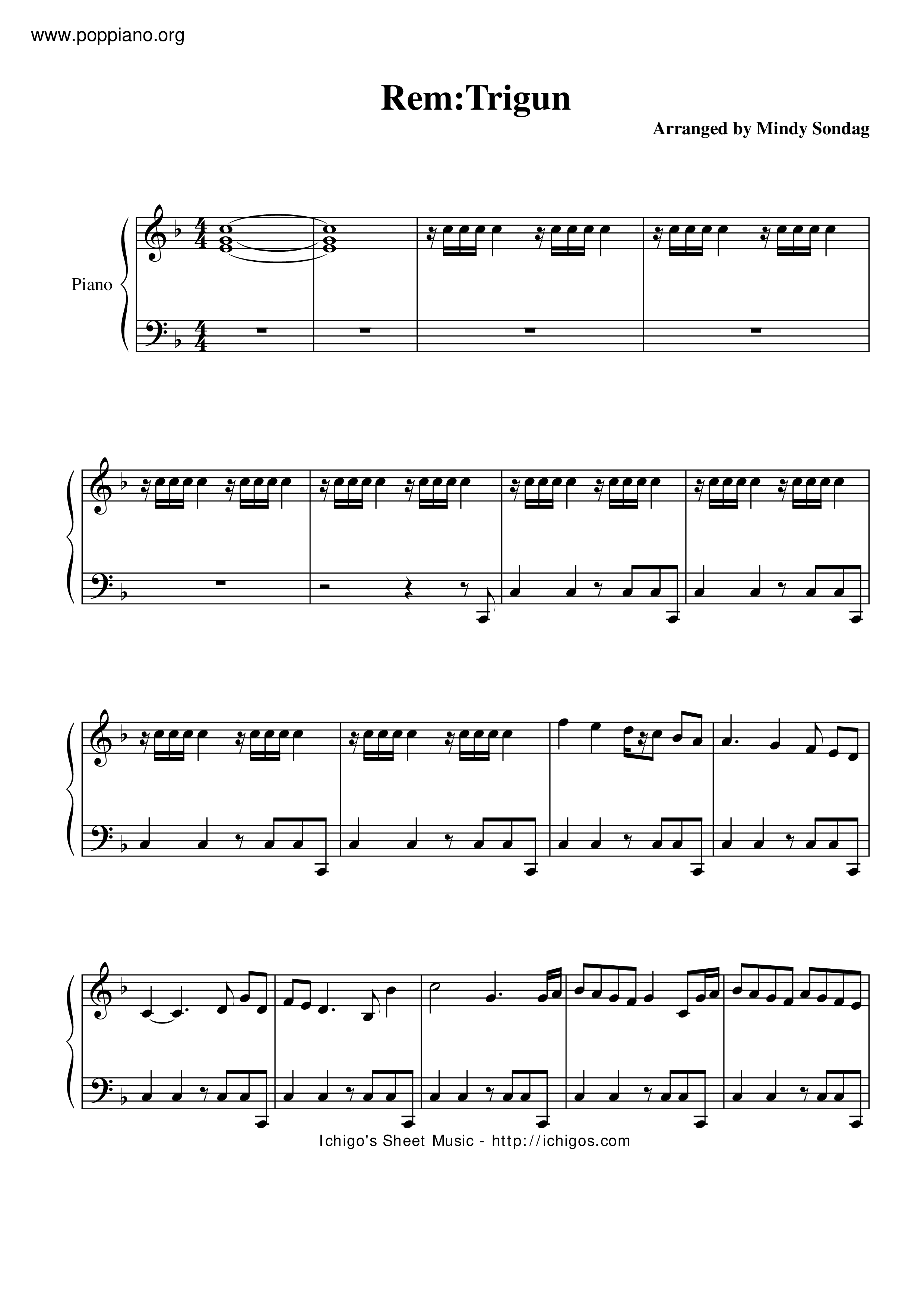 TrigunRem Sheet Music pdf, Free Score Download ★