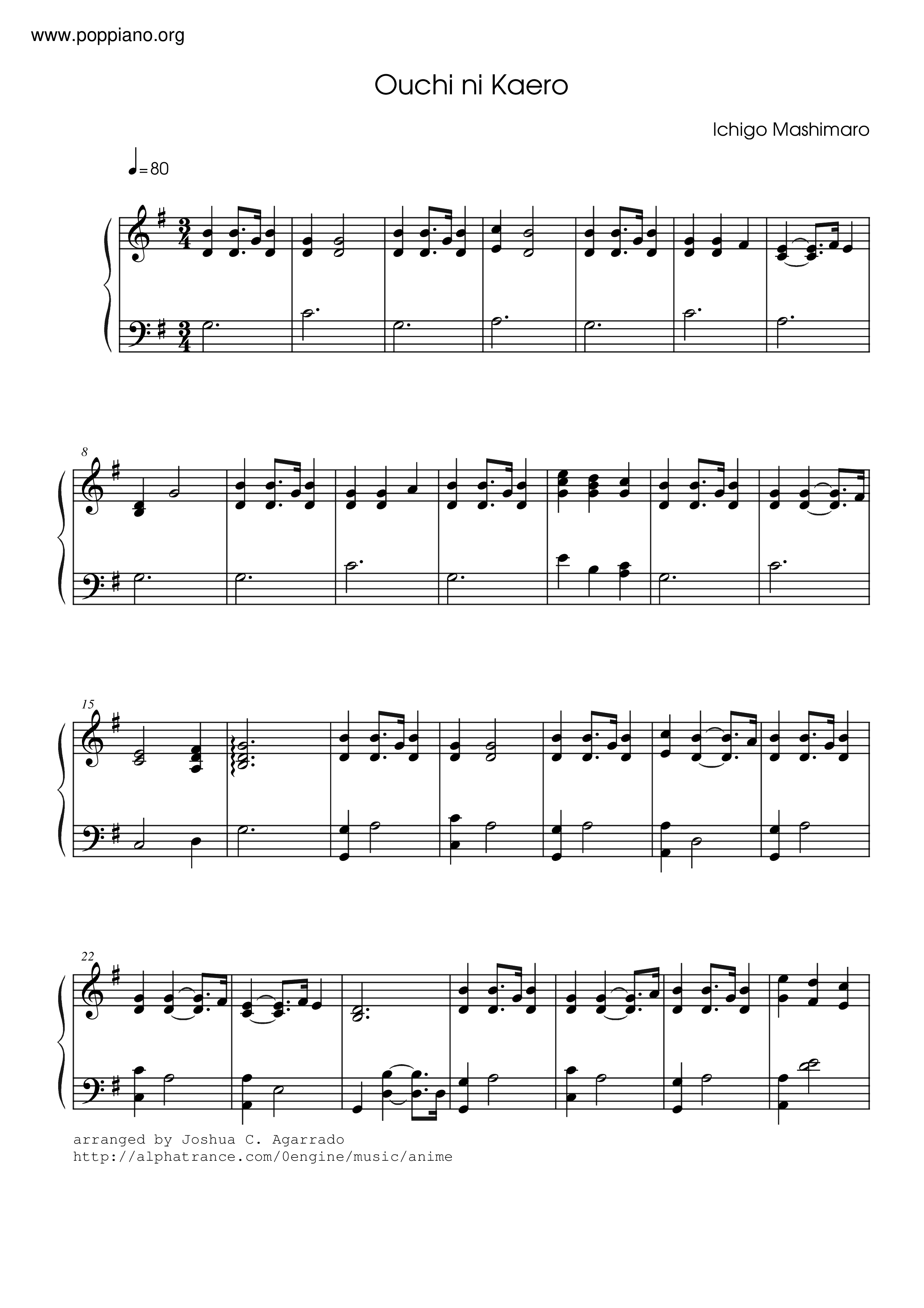 Ouchi Ni Kaero Score