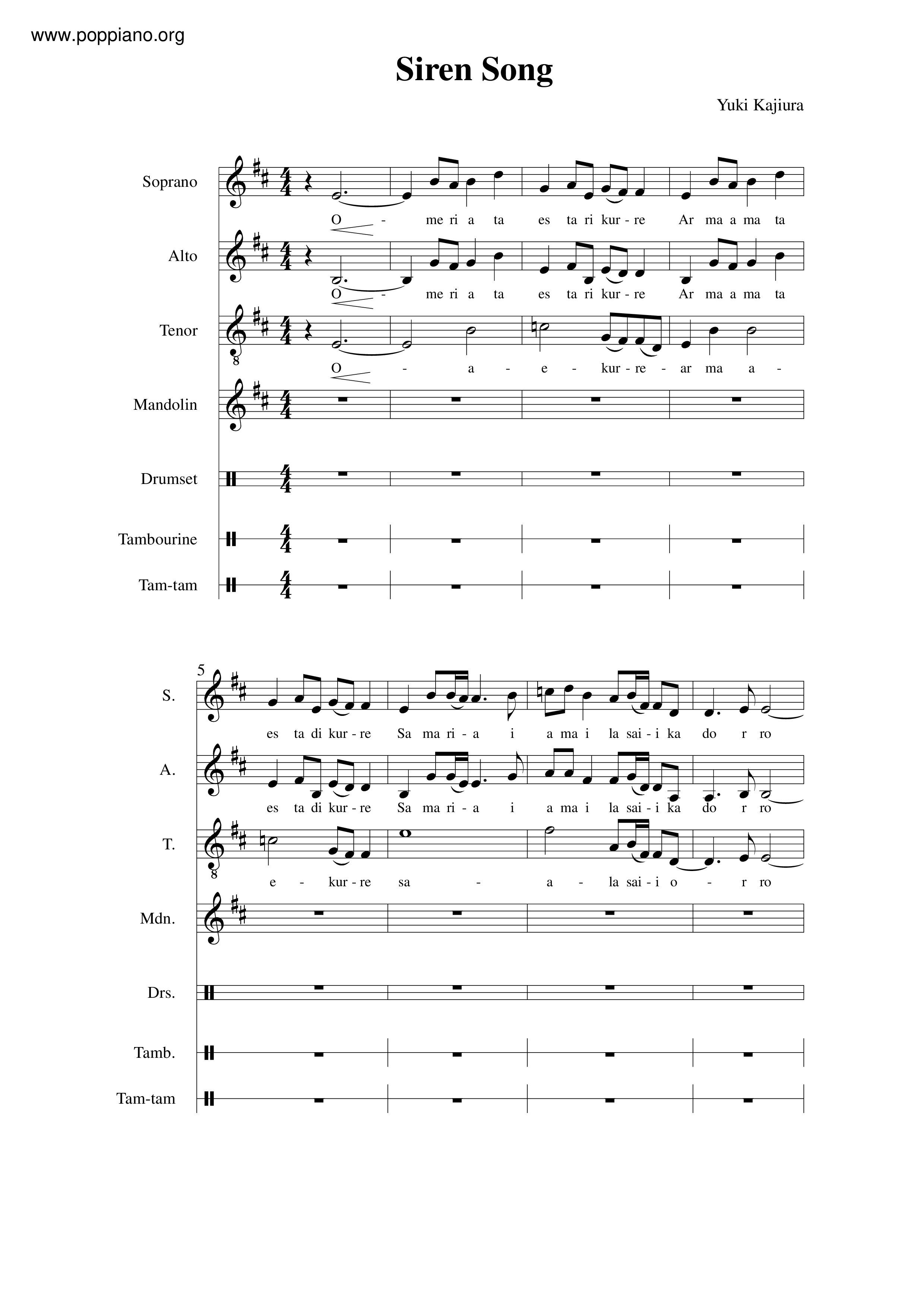 Siren Song Score