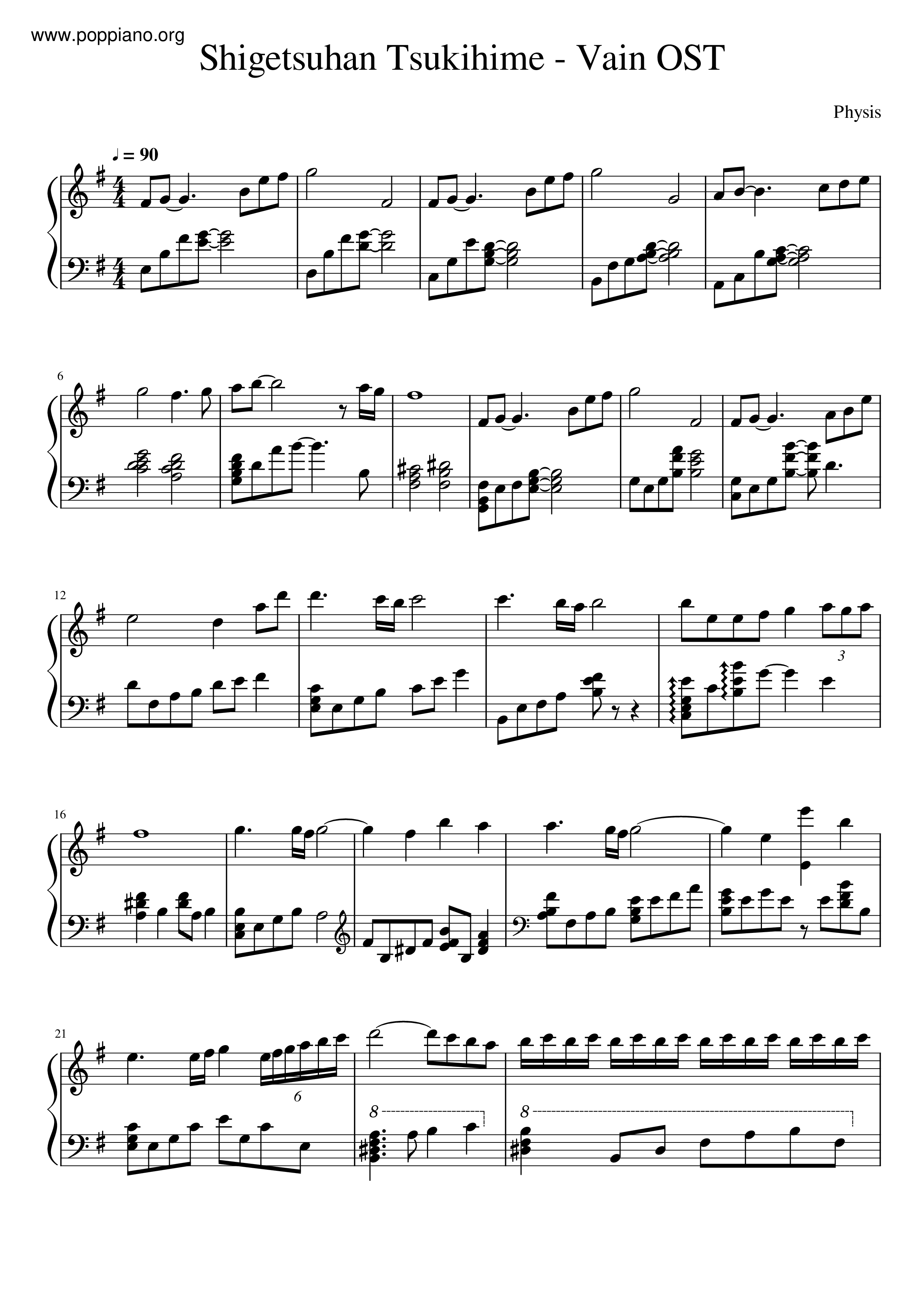 Shigetsuhan Tsukihime - Vain Score