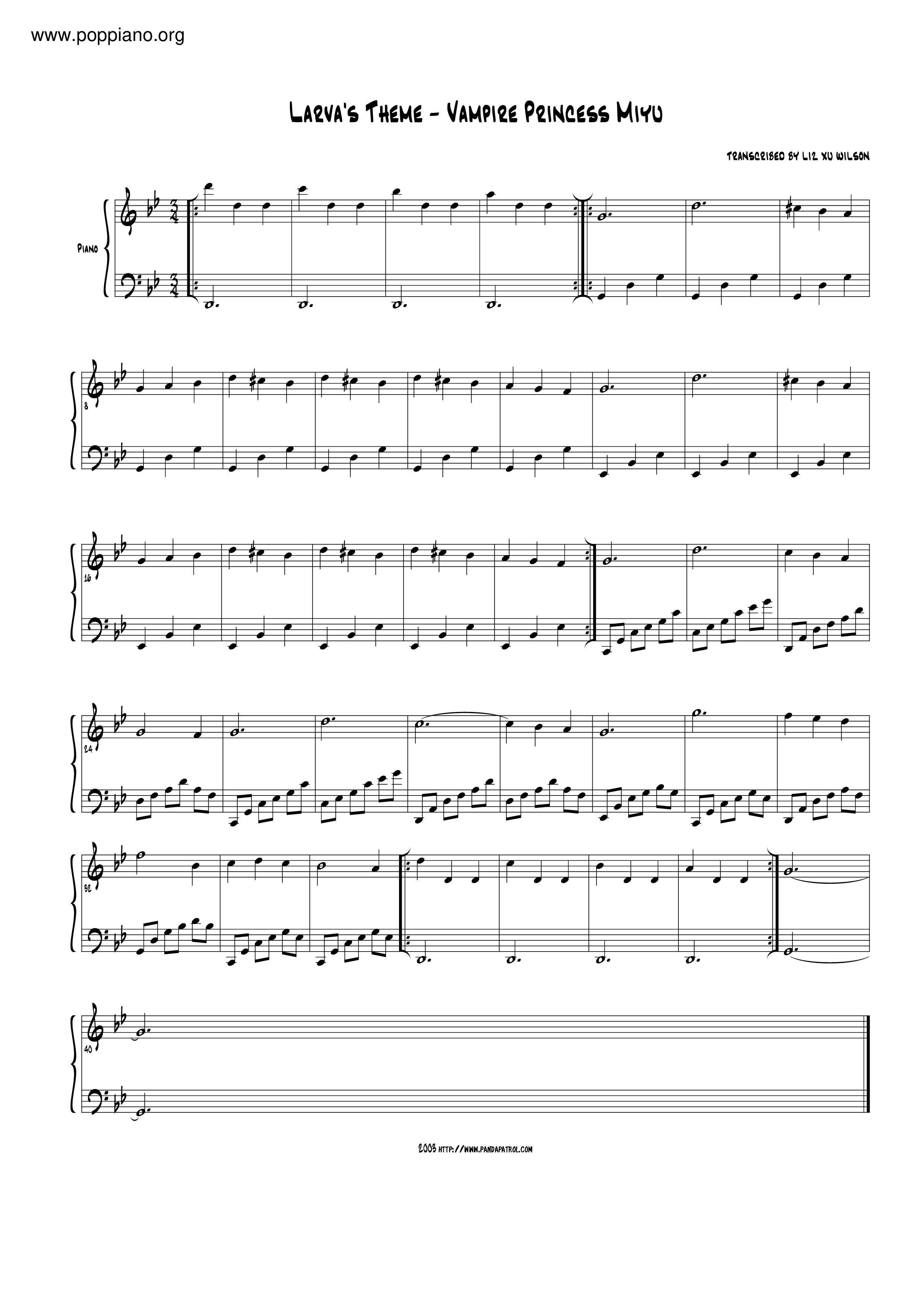 Larva's Theme Score