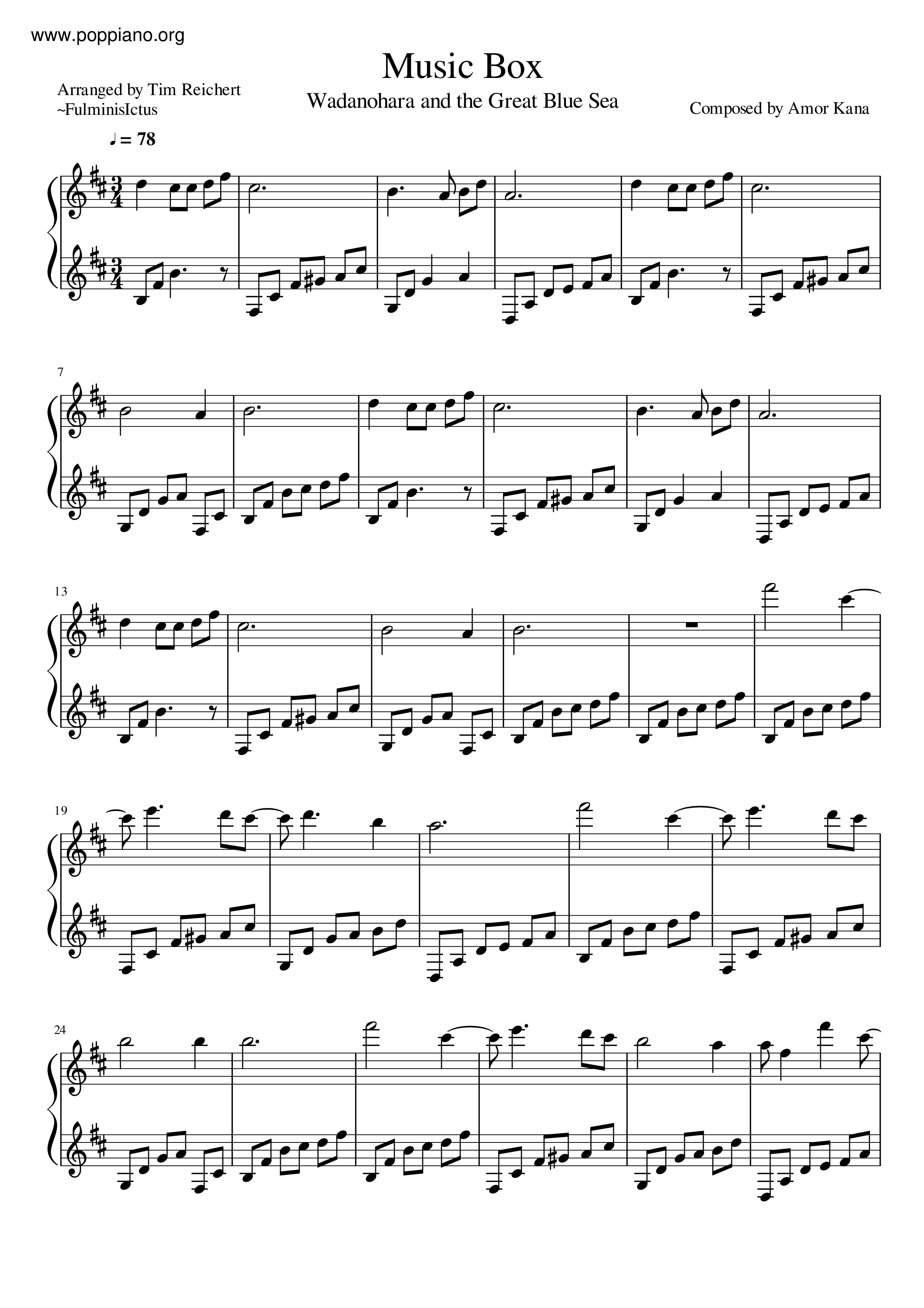 Music Box Score