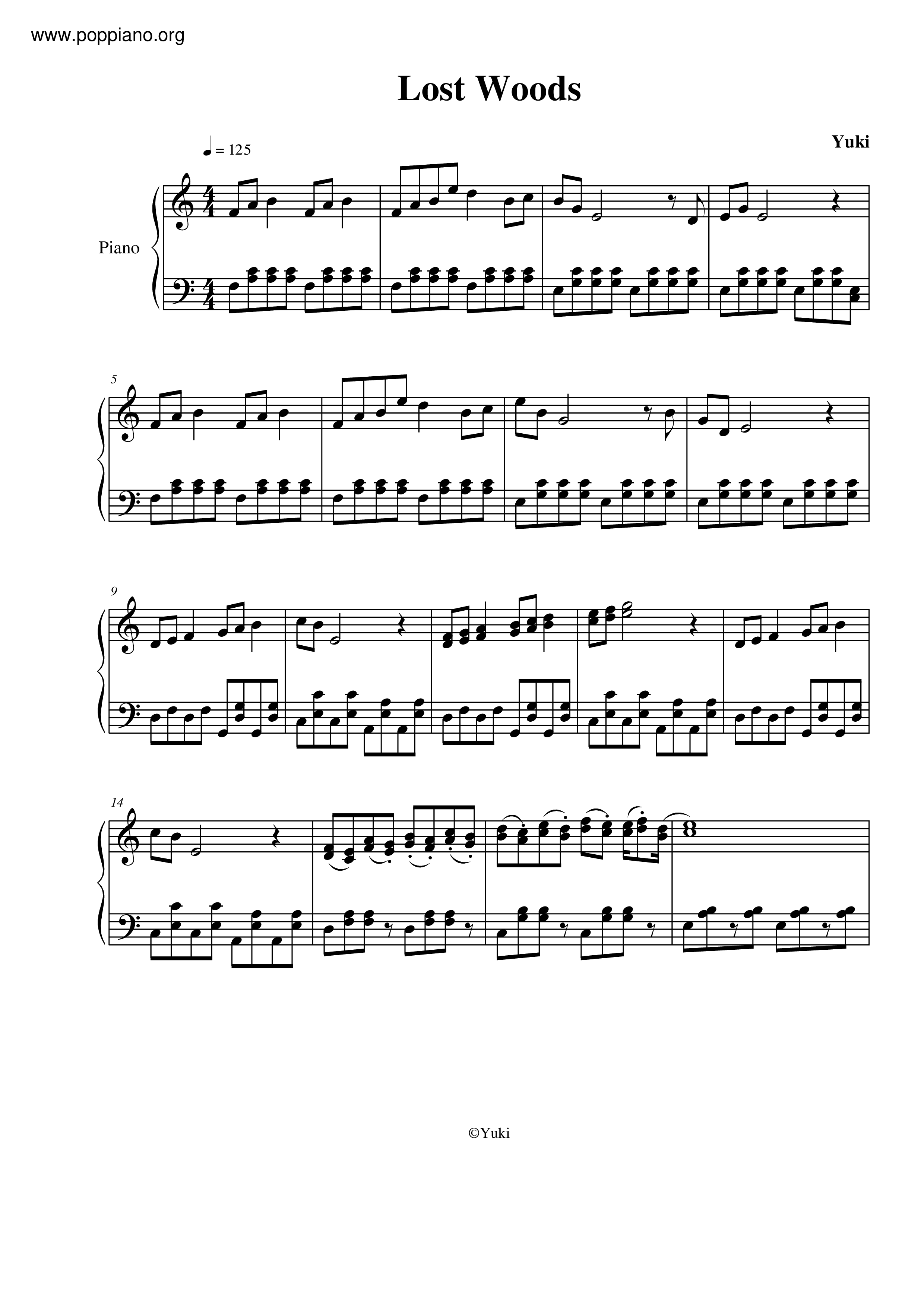 The Legend of Zelda™: Ocarina of Time™ Lost Woods: Piano: Nintendo® -  Digital Sheet Music Download