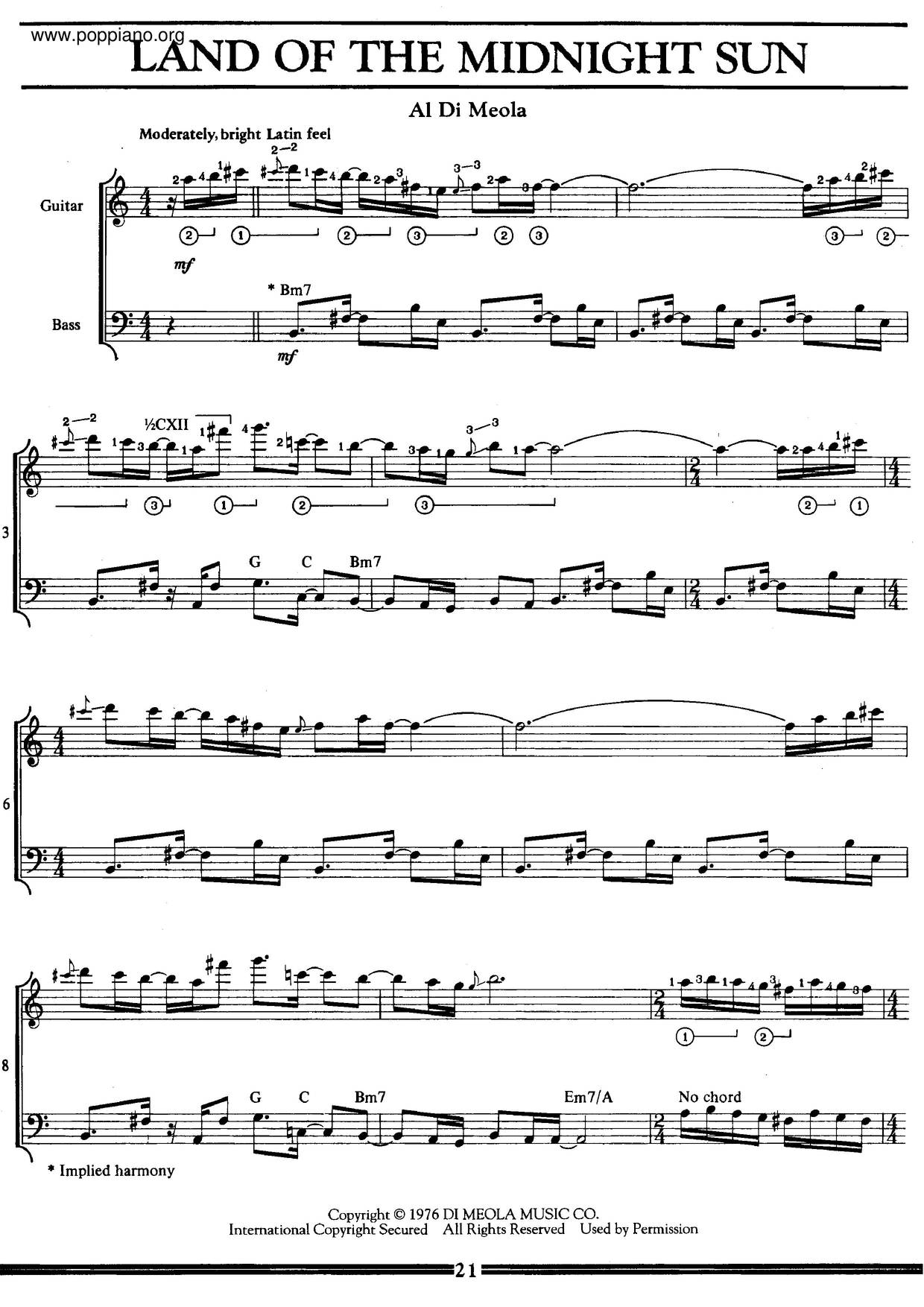 Land Of The Midnight Sun Score