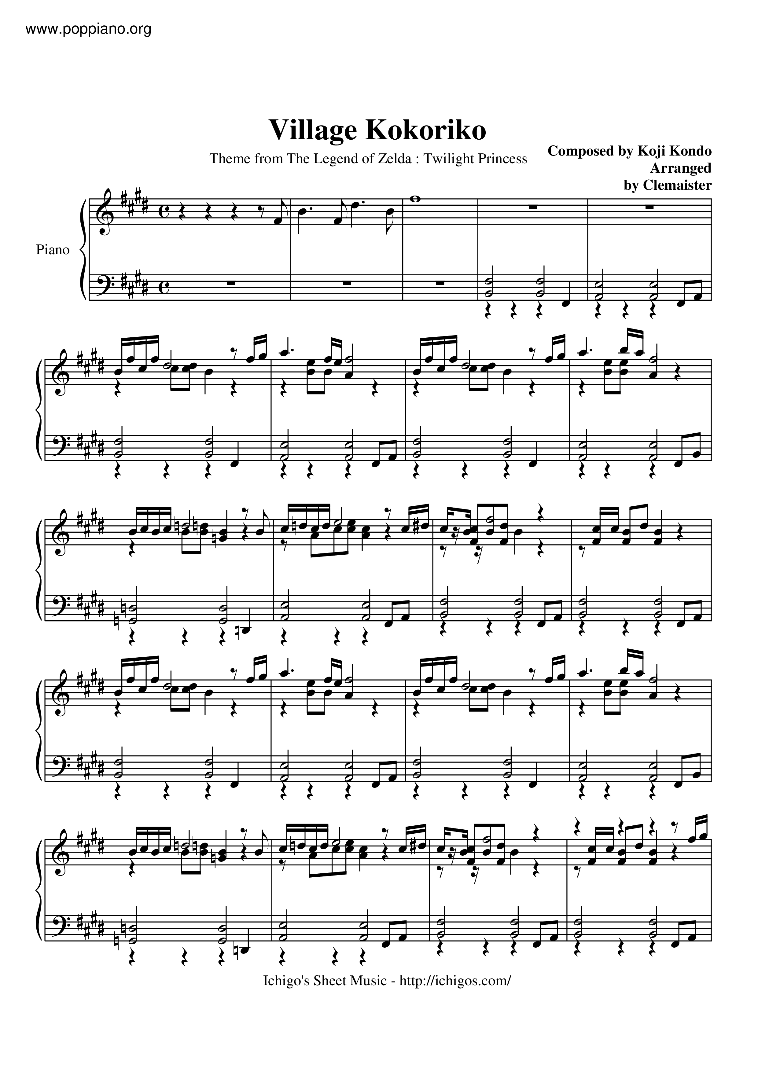 Village Kokoriko Score