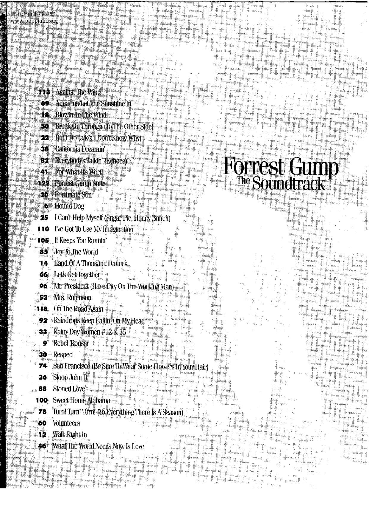 Forest Gump Soundtrack 130 Pages Score