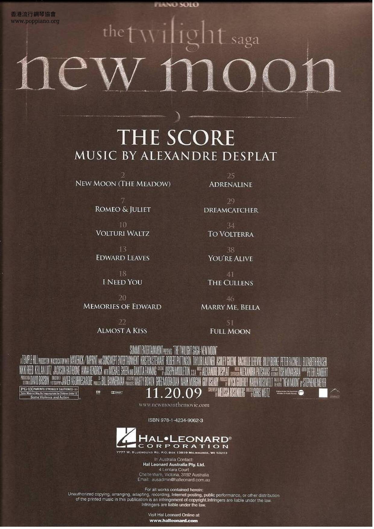 The Twilight Saga: New Moon 57 Pages Score