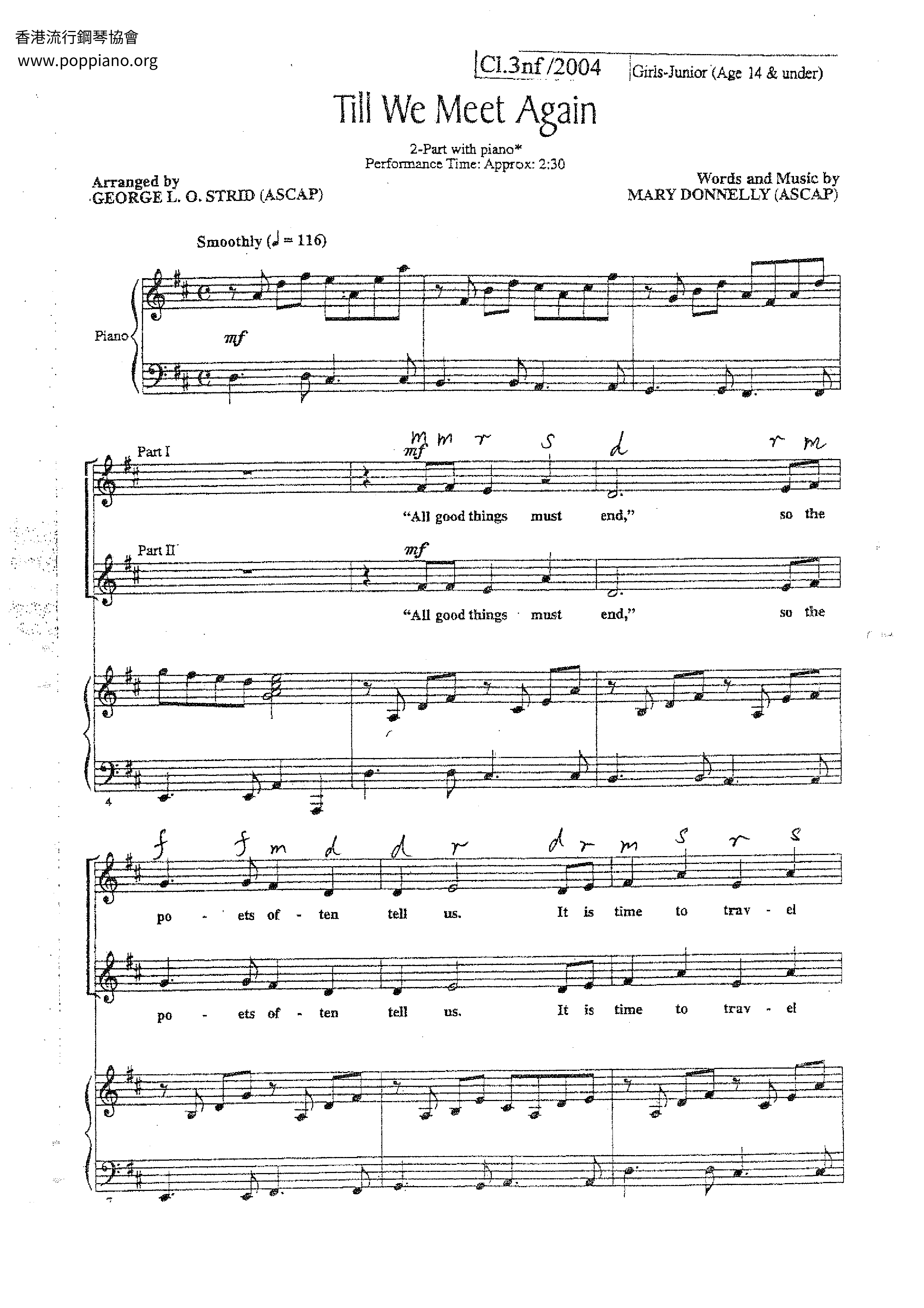 Till We Meet Again Score