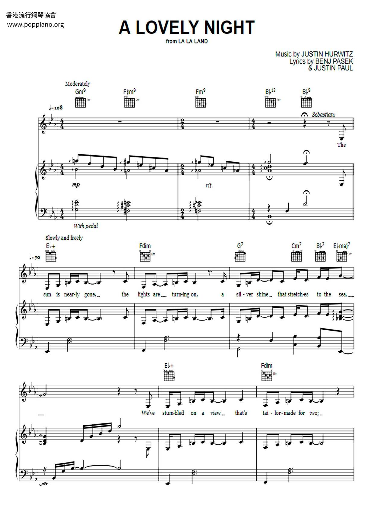 La La Land - A Lovely Nightピアノ譜