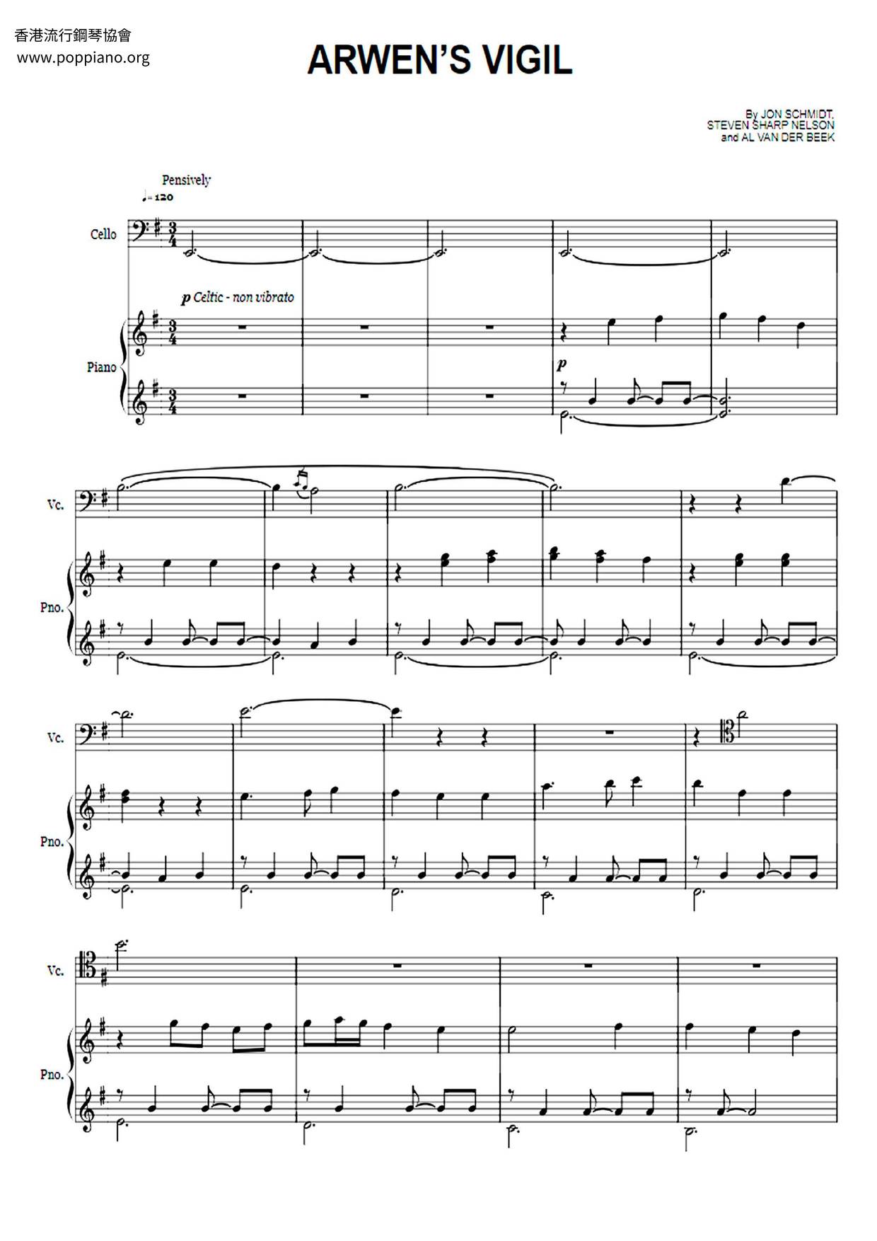 Arwen's Vigilピアノ譜