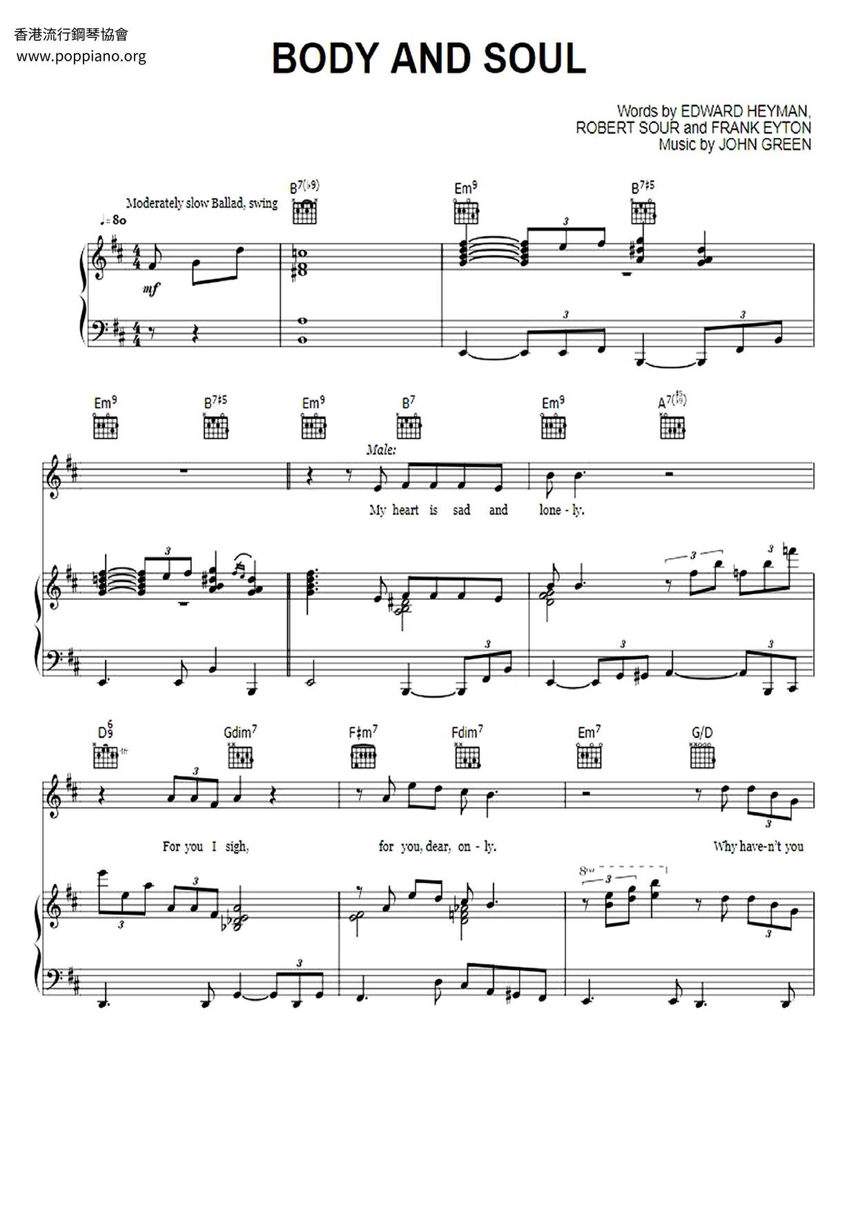 Body And Soul Score