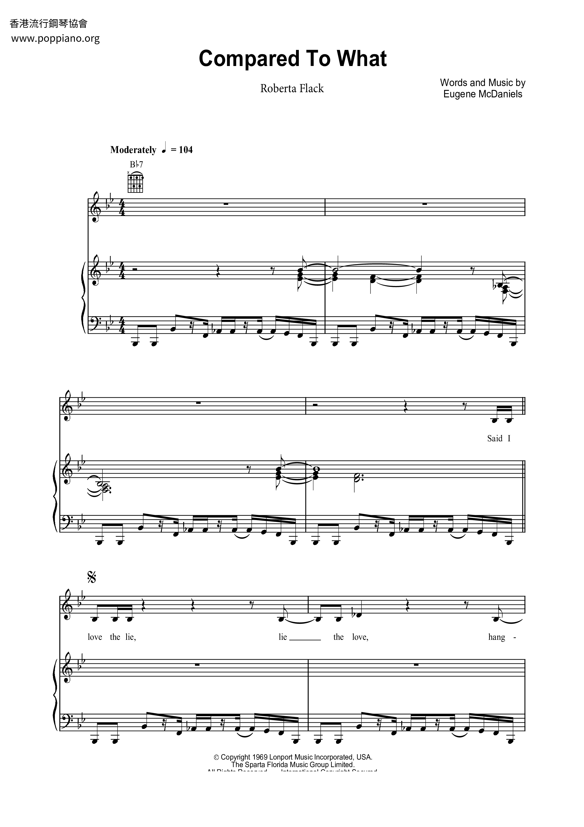 Compared To What琴谱
