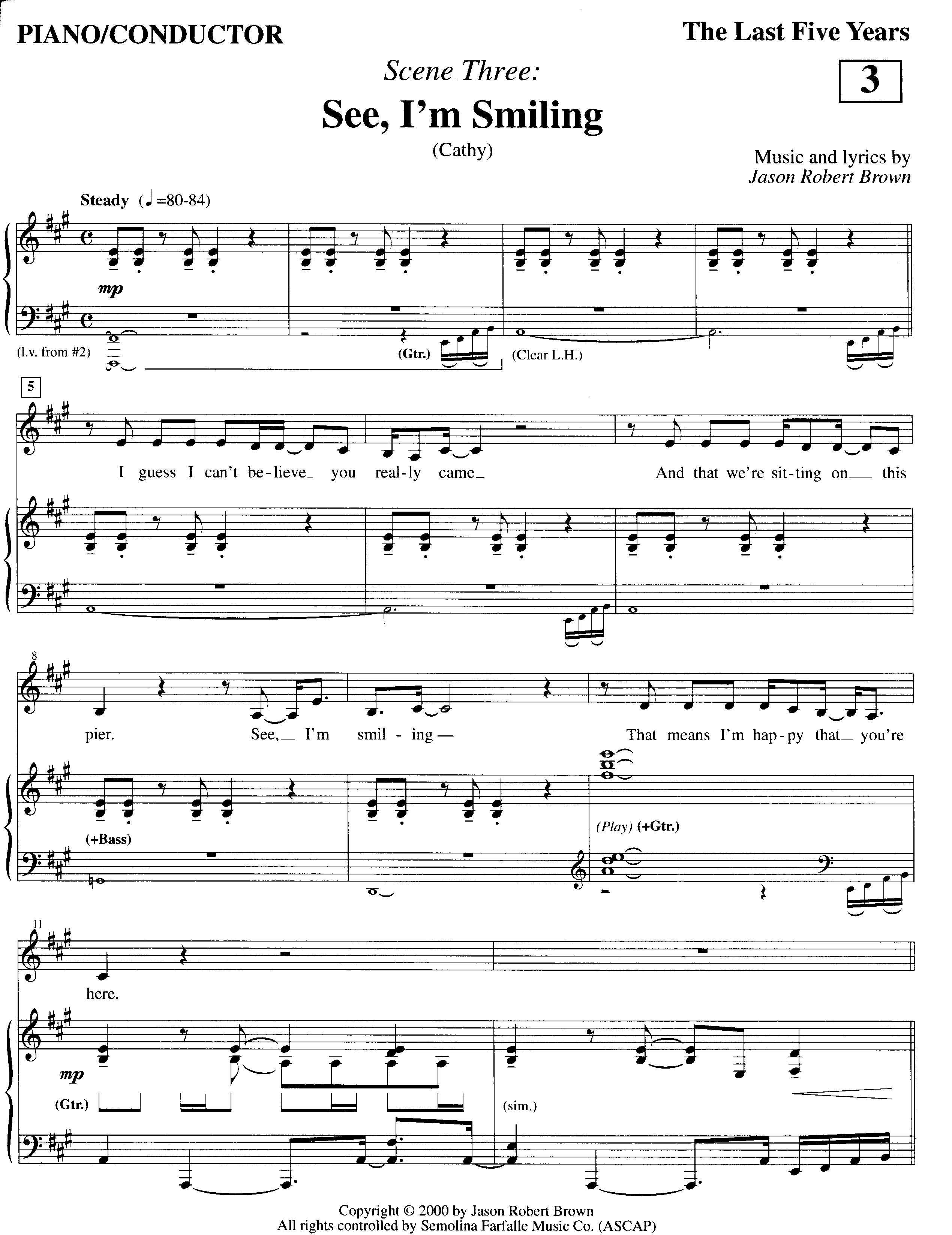 The Last Five Years - See, I'm Smiling Score