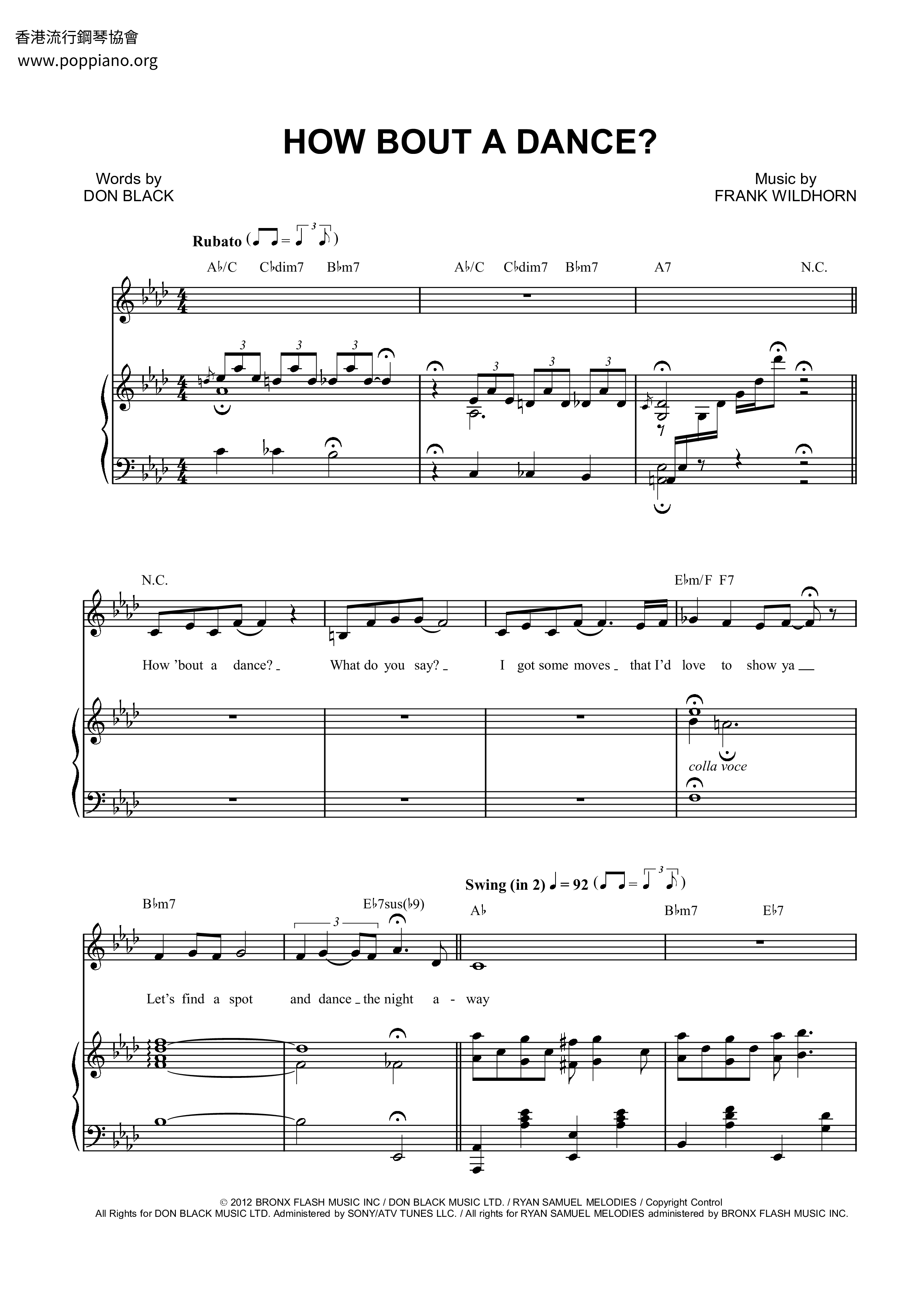 How Bout A Dance Score