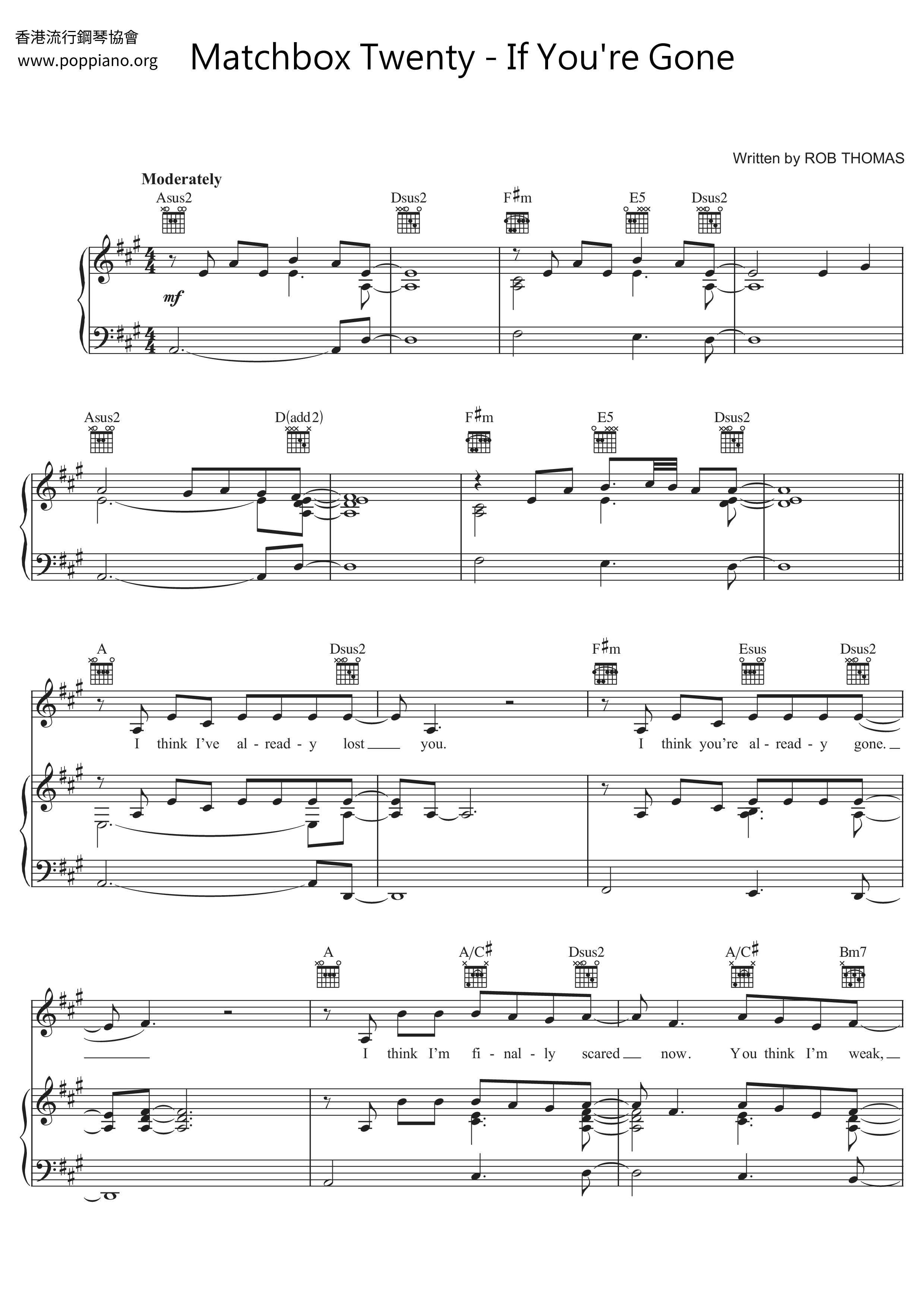 If You're Gone Score