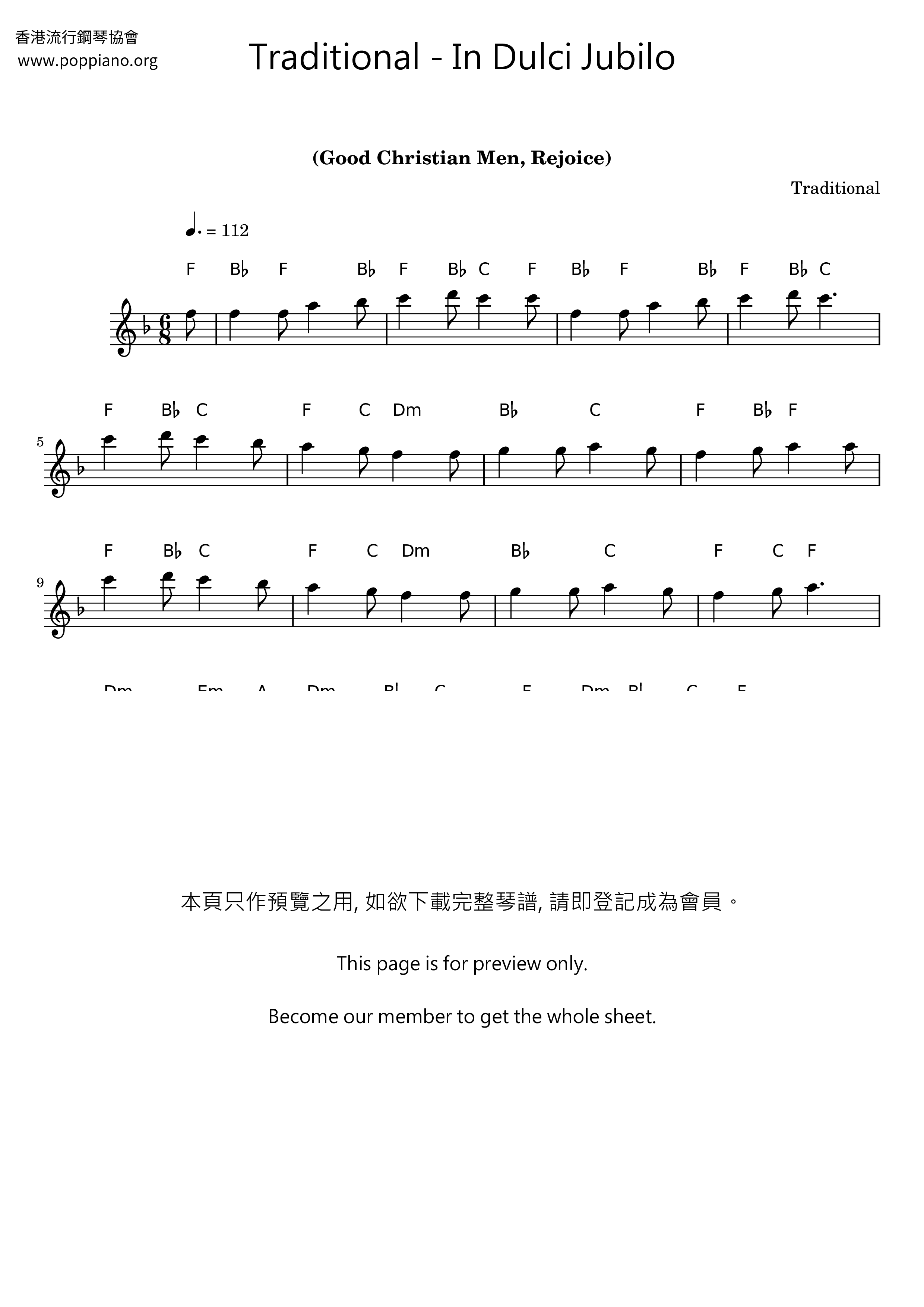 In Dulci Jubilo Score