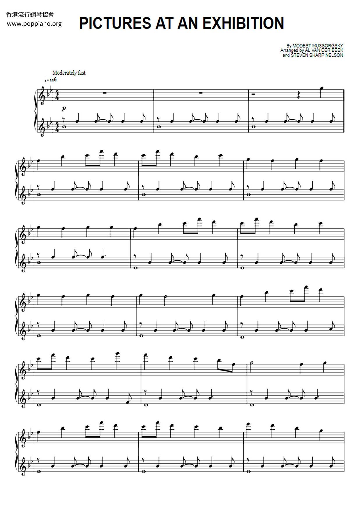 Pictures At An Exhibition Score