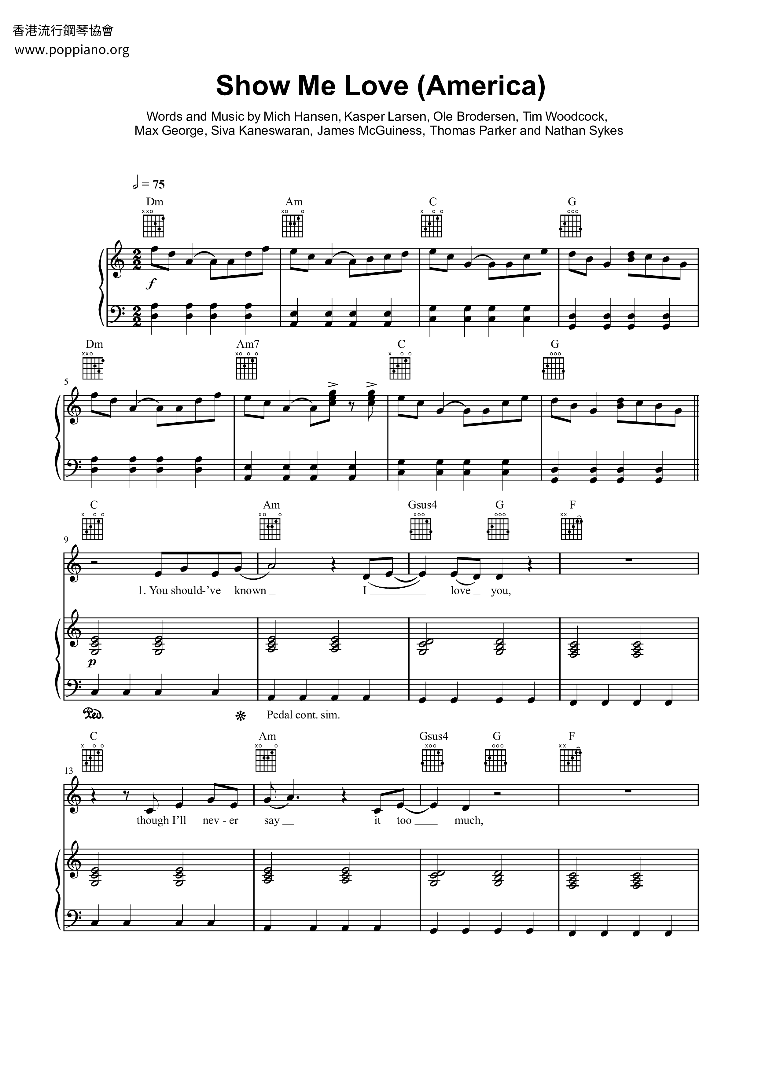 Show Me Love (America) Score