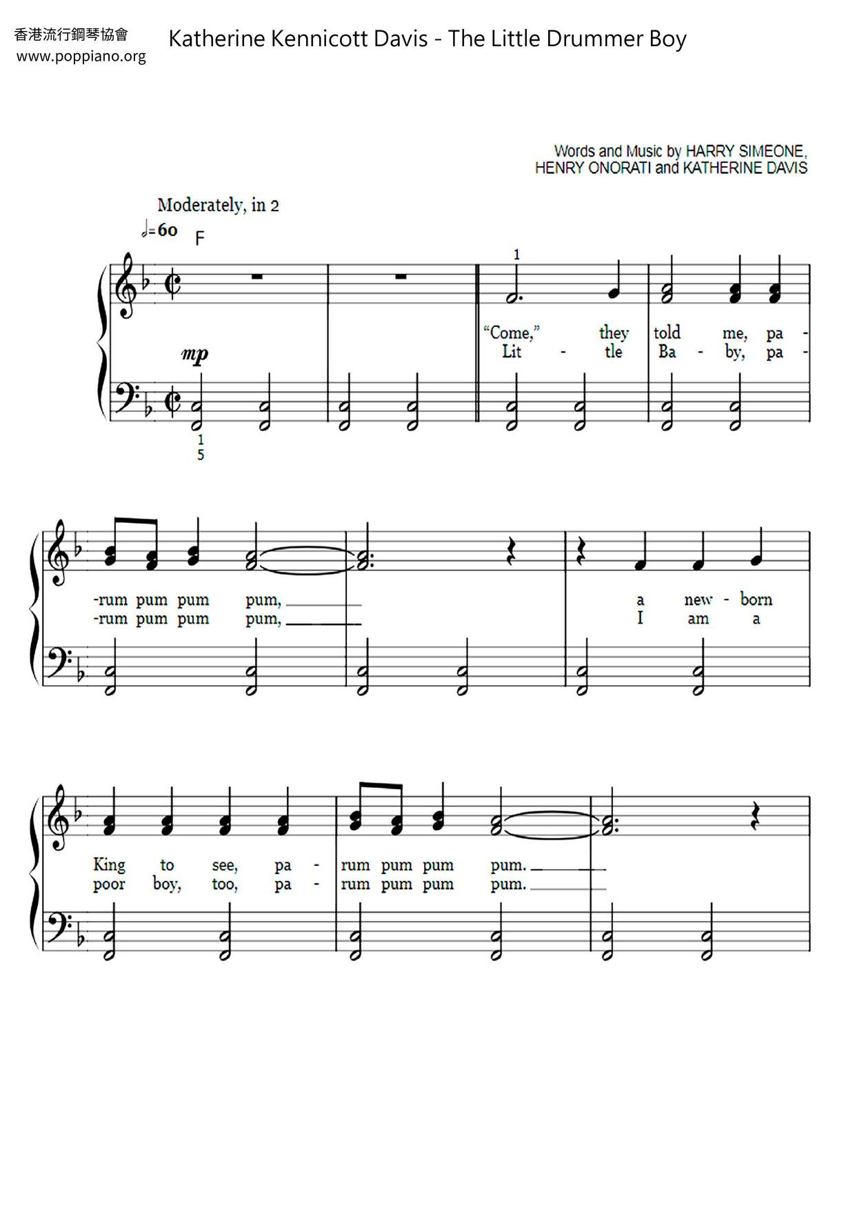 The Little Drummer Boy Score