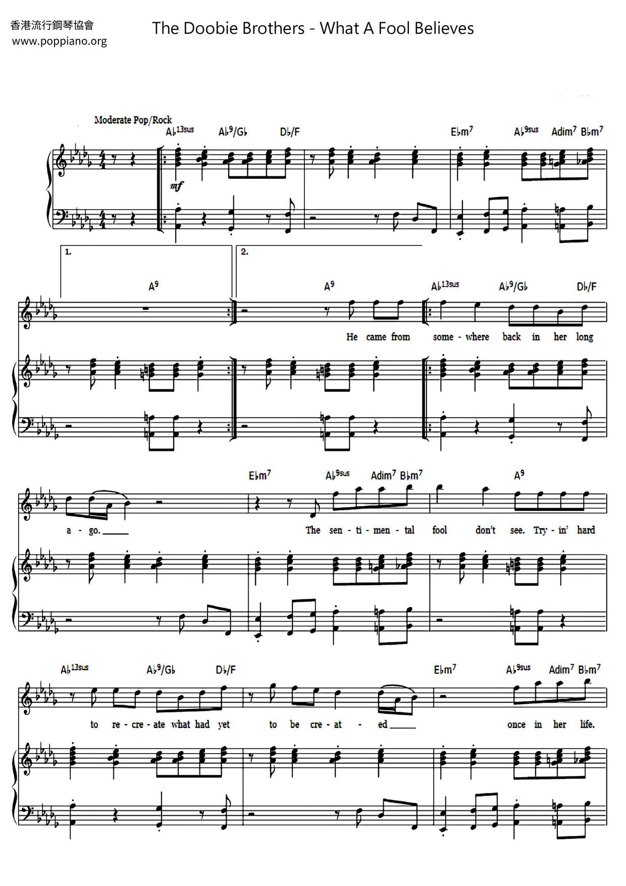 What A Fool Believes Score