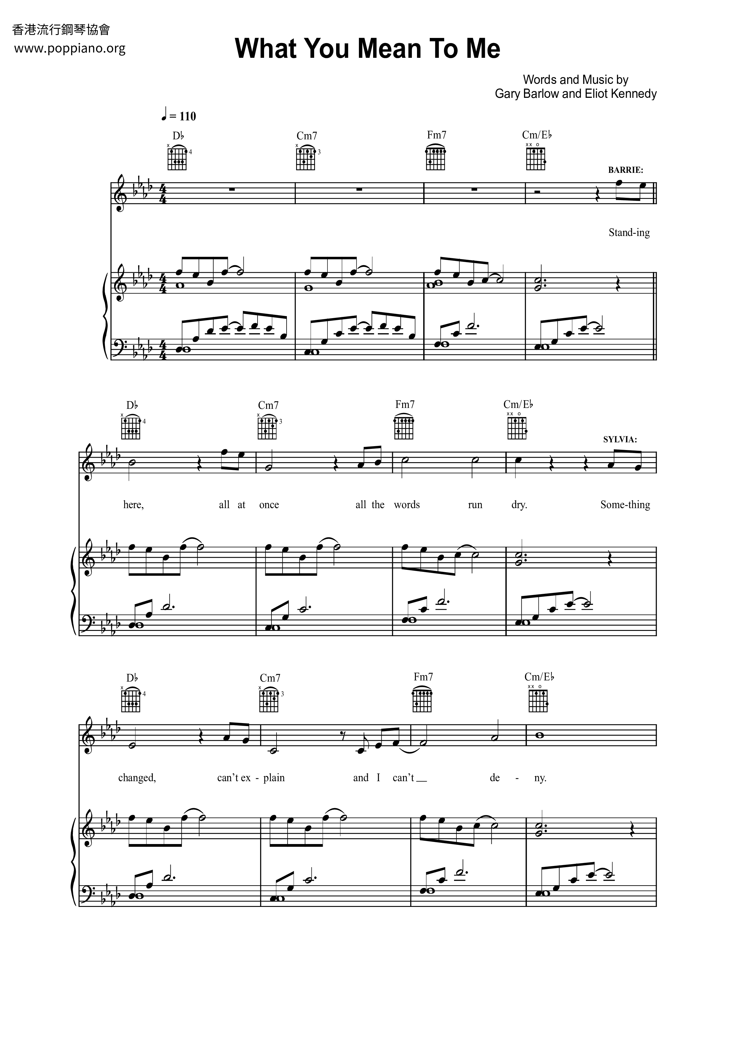 What You Mean To Me Score