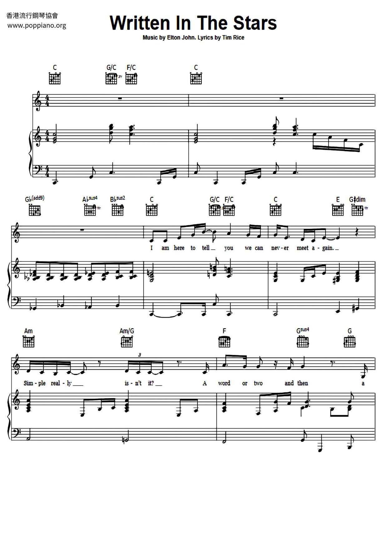 Written In The Stars Score