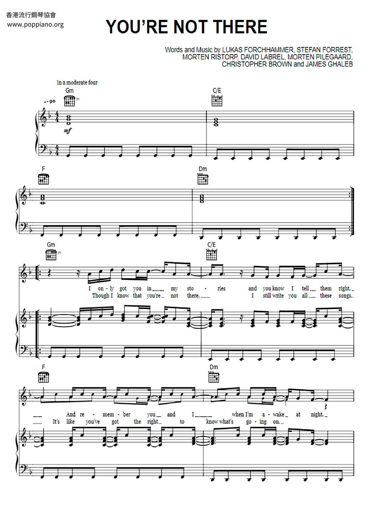 You're Not There Score
