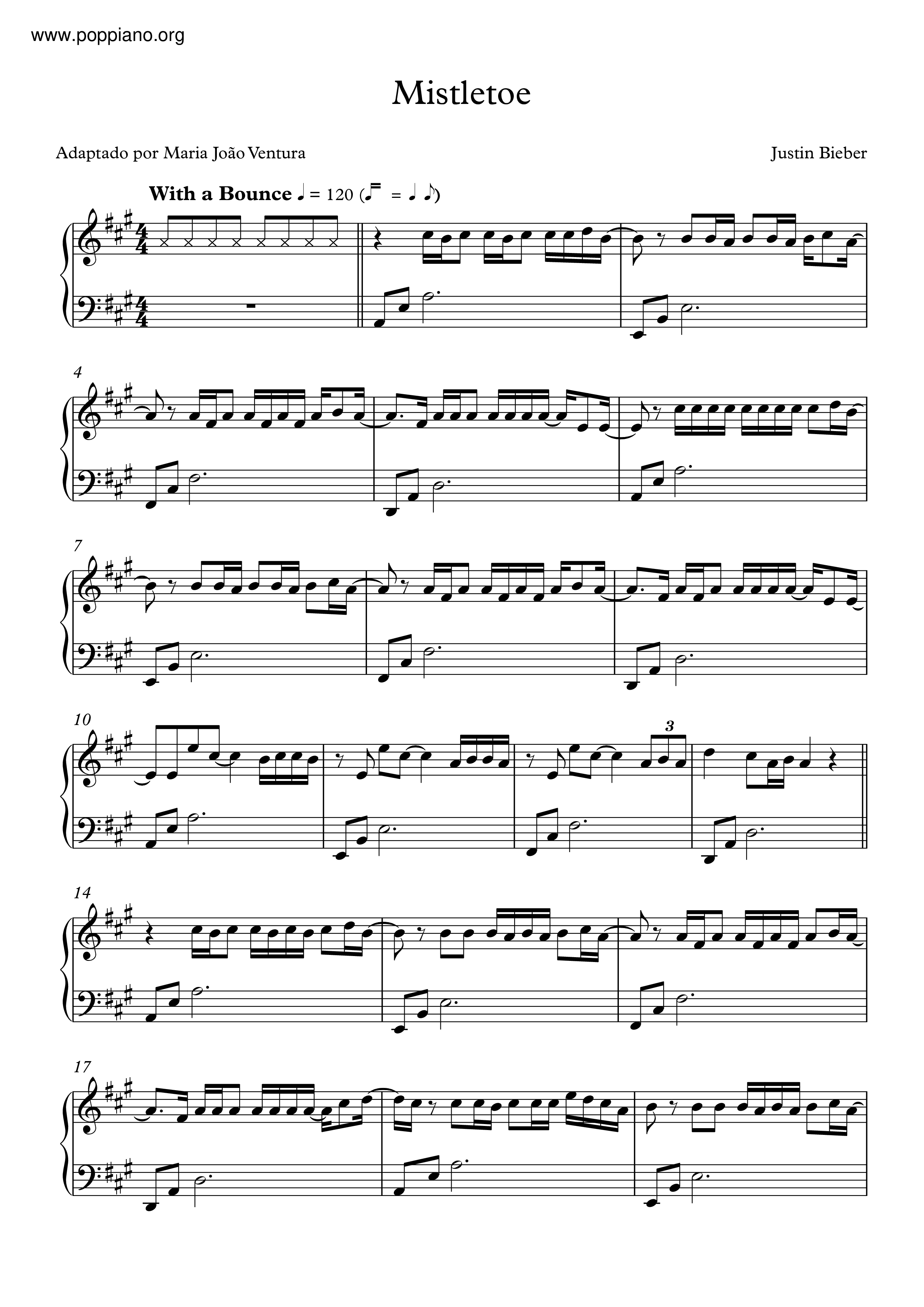 Mistletoeピアノ譜